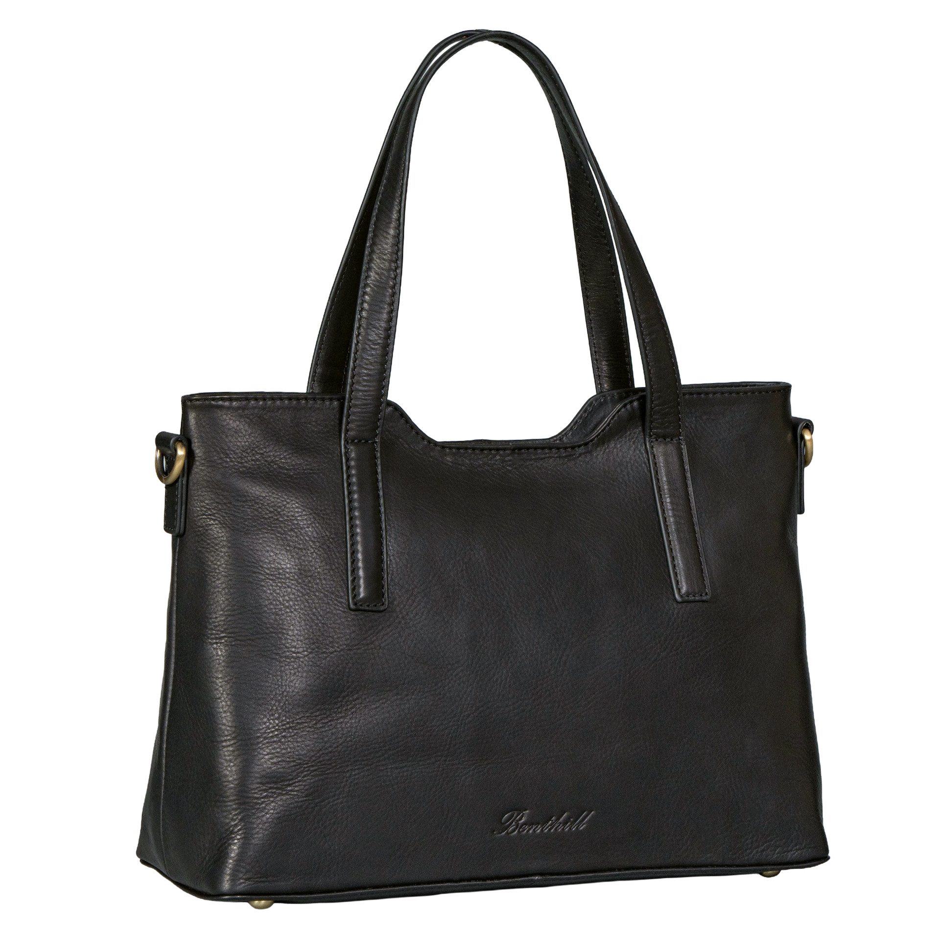 Benthill Shopper Damen Echt Leder Schultertasche Handtasche Frauen Shopper Tasche, Reißverschlussfach