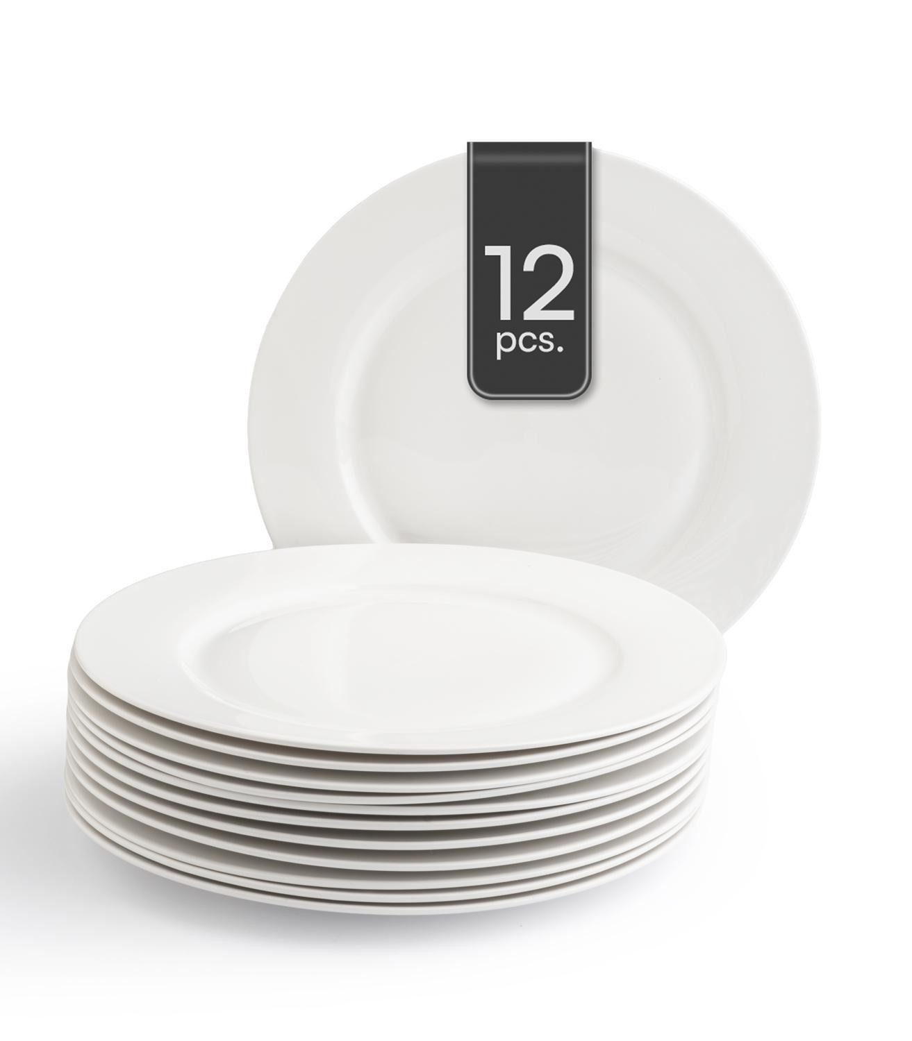 Home4You Speiseteller, Ø 26,5 cm, Bone China, Spülmaschinenfest, (12 St)