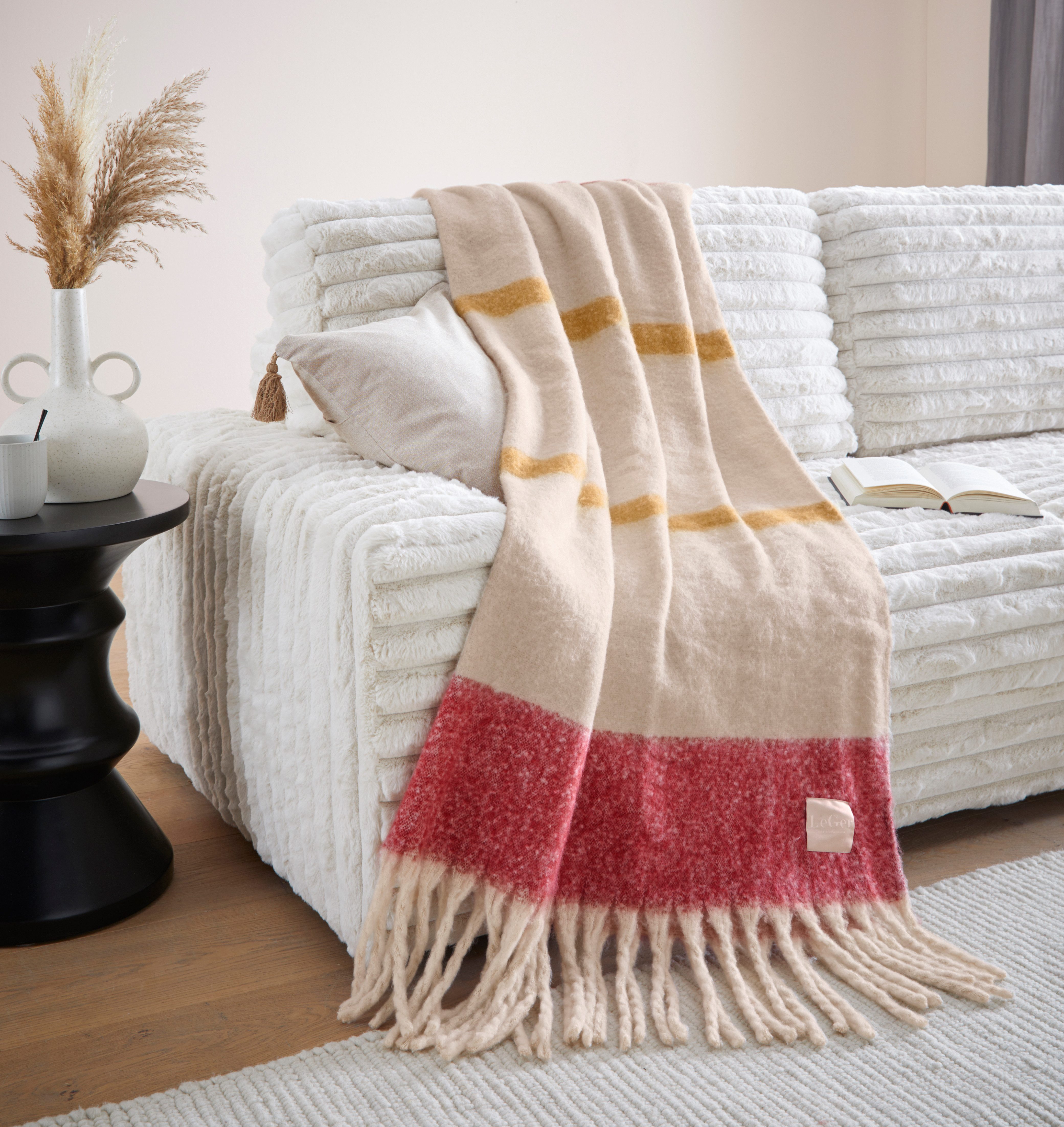 Wohndecke LeGer Chunky Fringes, Kuscheldecke im stilvollem Design, LeGer Ho günstig online kaufen