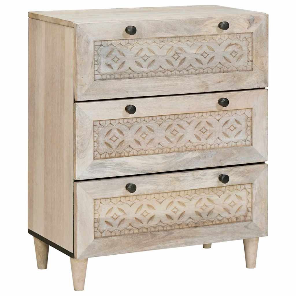 vidaXL Schranksystem Sideboard 2 stk. 120 x 33,5 x 75 cm massives holz Weiß (2-St)