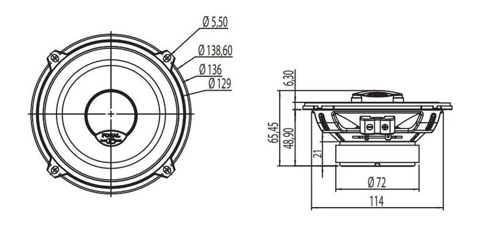 FOCAL ICU130 13cm 2-Wege Koax Lautsprecher Auto-Lautsprecher (60 W)