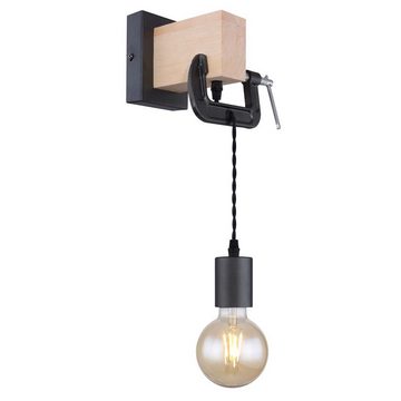 etc-shop Wandleuchte, Leuchtmittel nicht inklusive, Wandleuchte hängend Wandlampe aus Holz mit