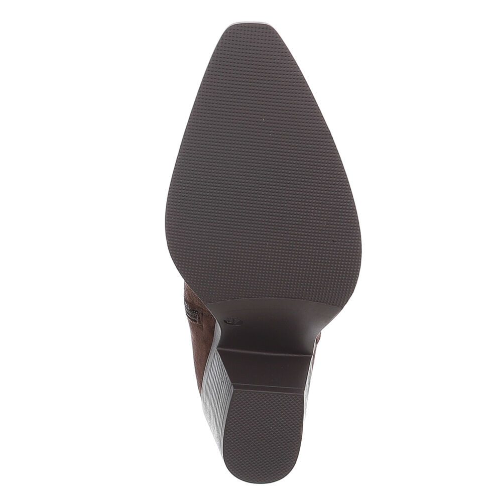 Ital-Design Moderne Damen-Stiefel mit Ausstanzungen für Alltag und Freizeit Westernstiefel (91117013) Blockabsatz Stiefel in Braun