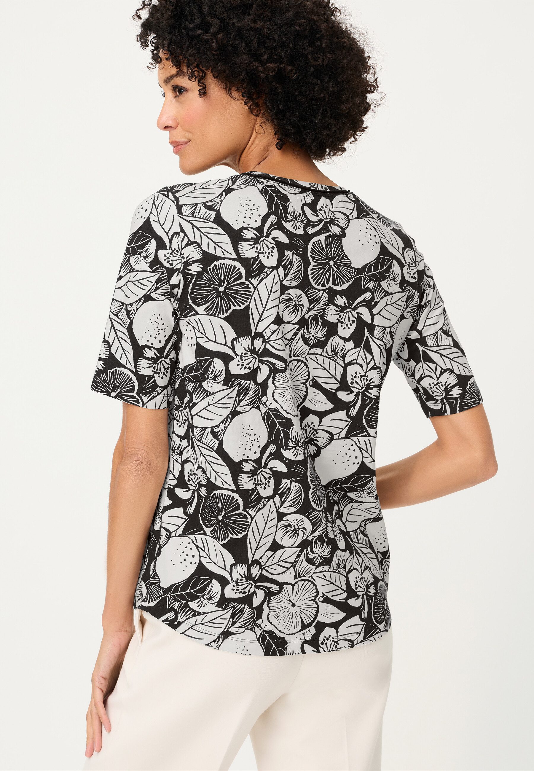 Olsen T-Shirt Shirt mit Allover-Dessin