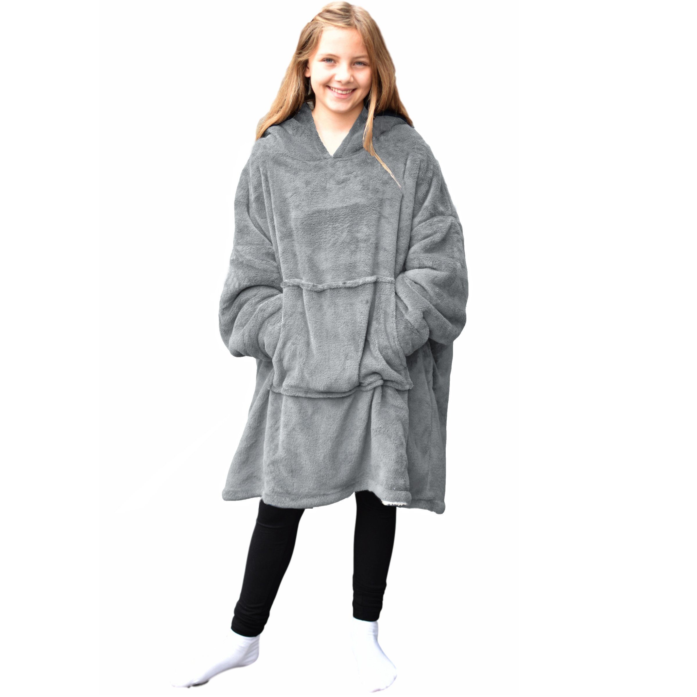 HOMELEVEL Sweatjacke Kinder Sherpa Fleece Hoodie - Kuscheliger Oversized Pulli (1-tlg)
