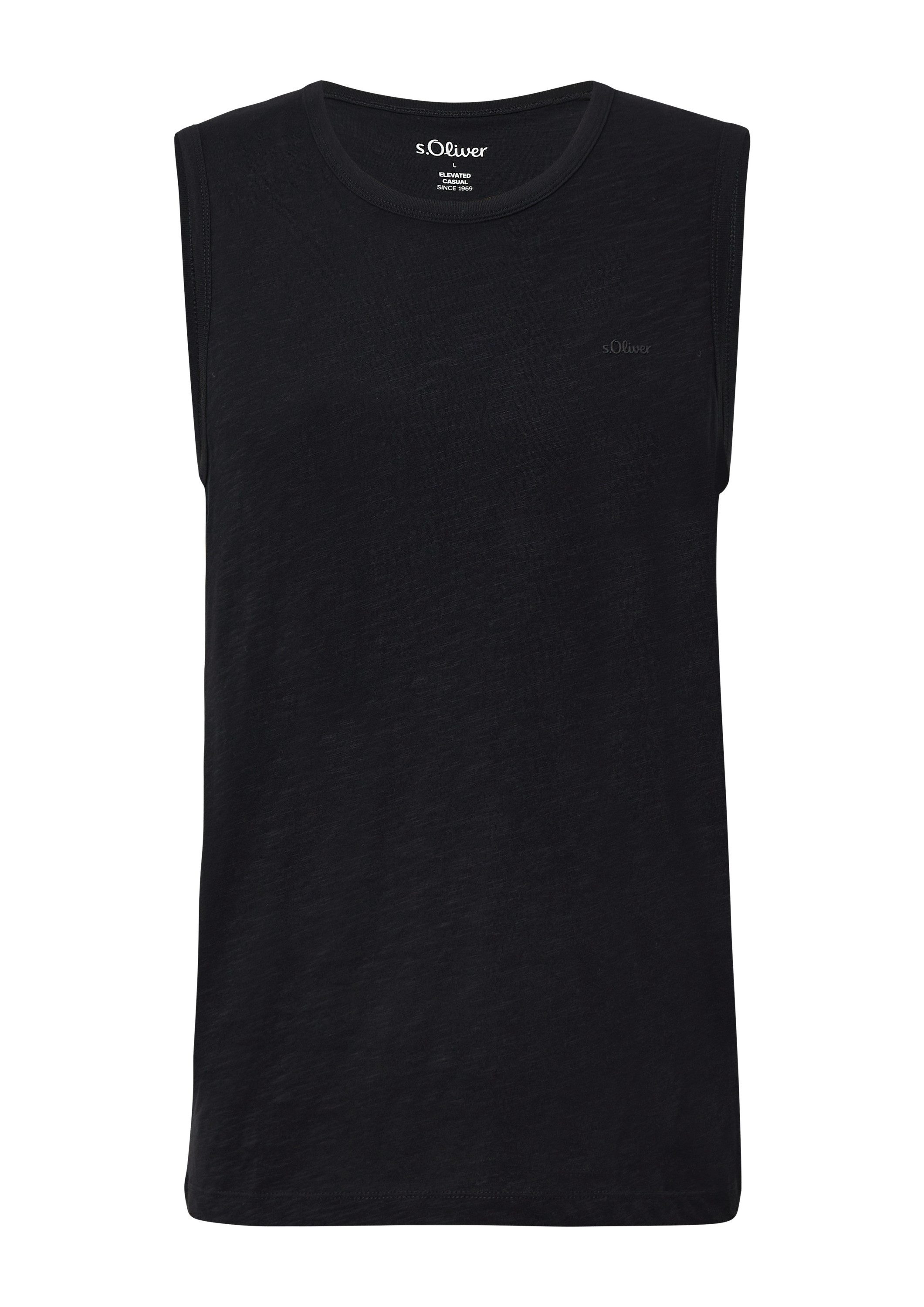 s.Oliver Muskelshirt T-Shirt Baumwoll-Tanktop mit Flammgarnstruktur günstig online kaufen