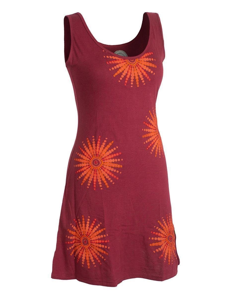 Sommerkleid Ärmelloses Kleid Mandalas Bedruckt und Bestickt