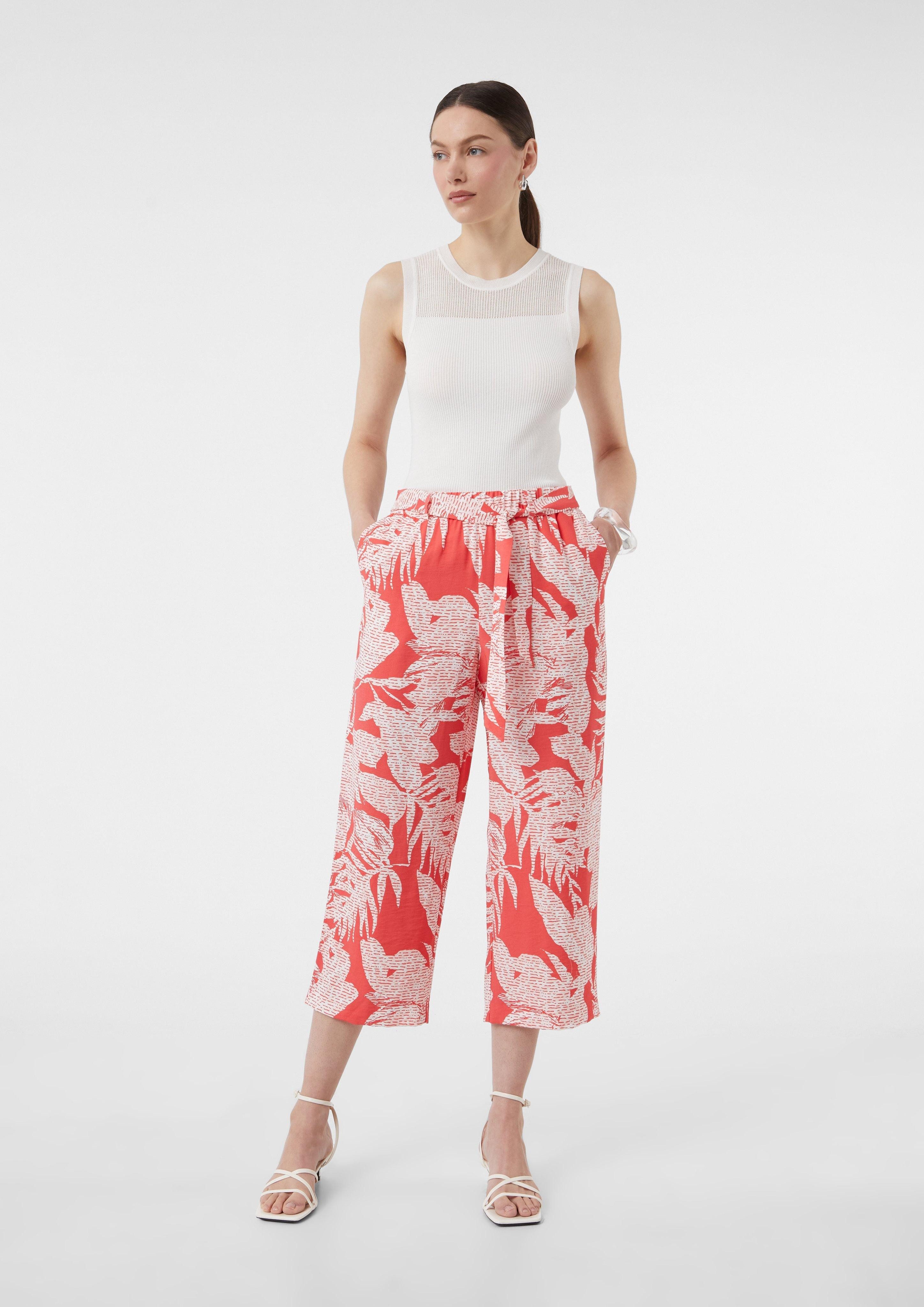 Comma Stoffhose Crop-Hose aus Viskosemix im günstig online kaufen