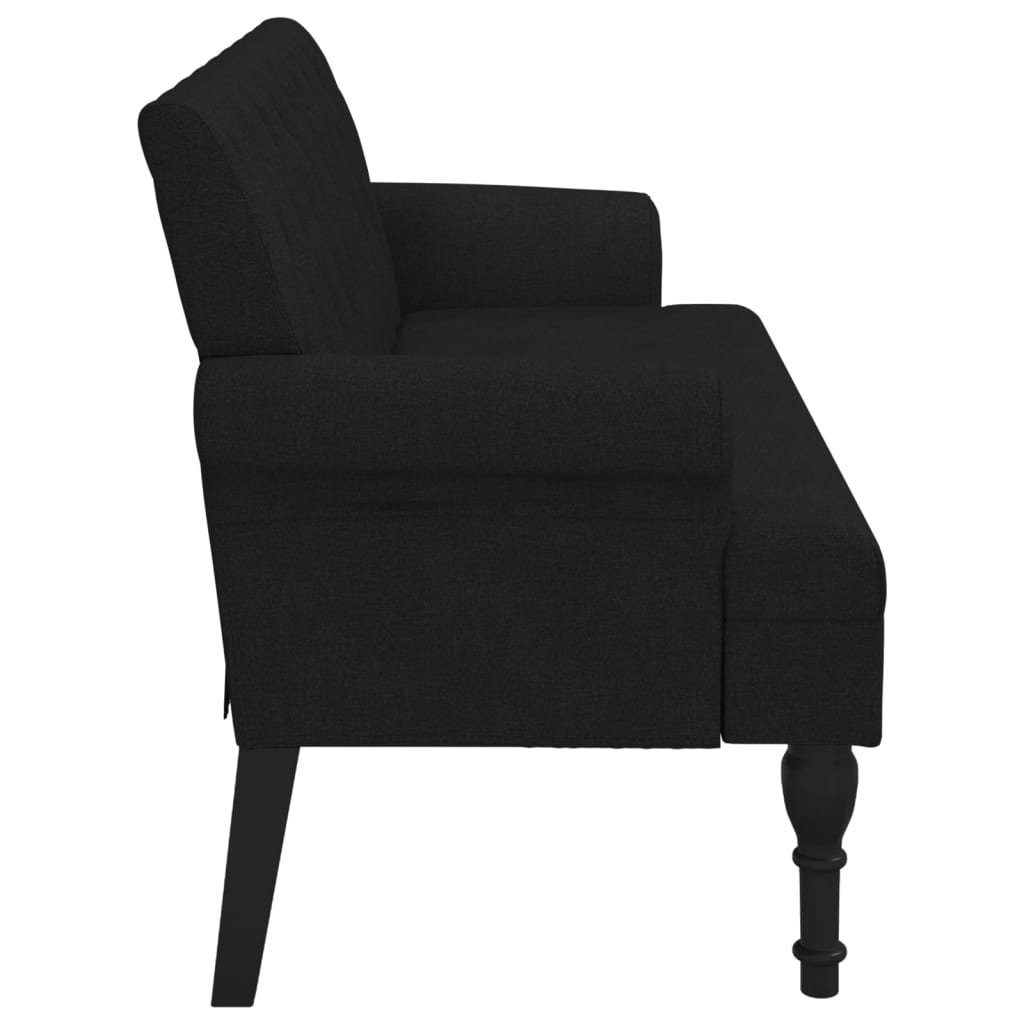vidaXL Sitzbank Sitzbank mit Rückenlehne | Schwarz Stoff Schwarz cm Schwarz 120x62x75,5
