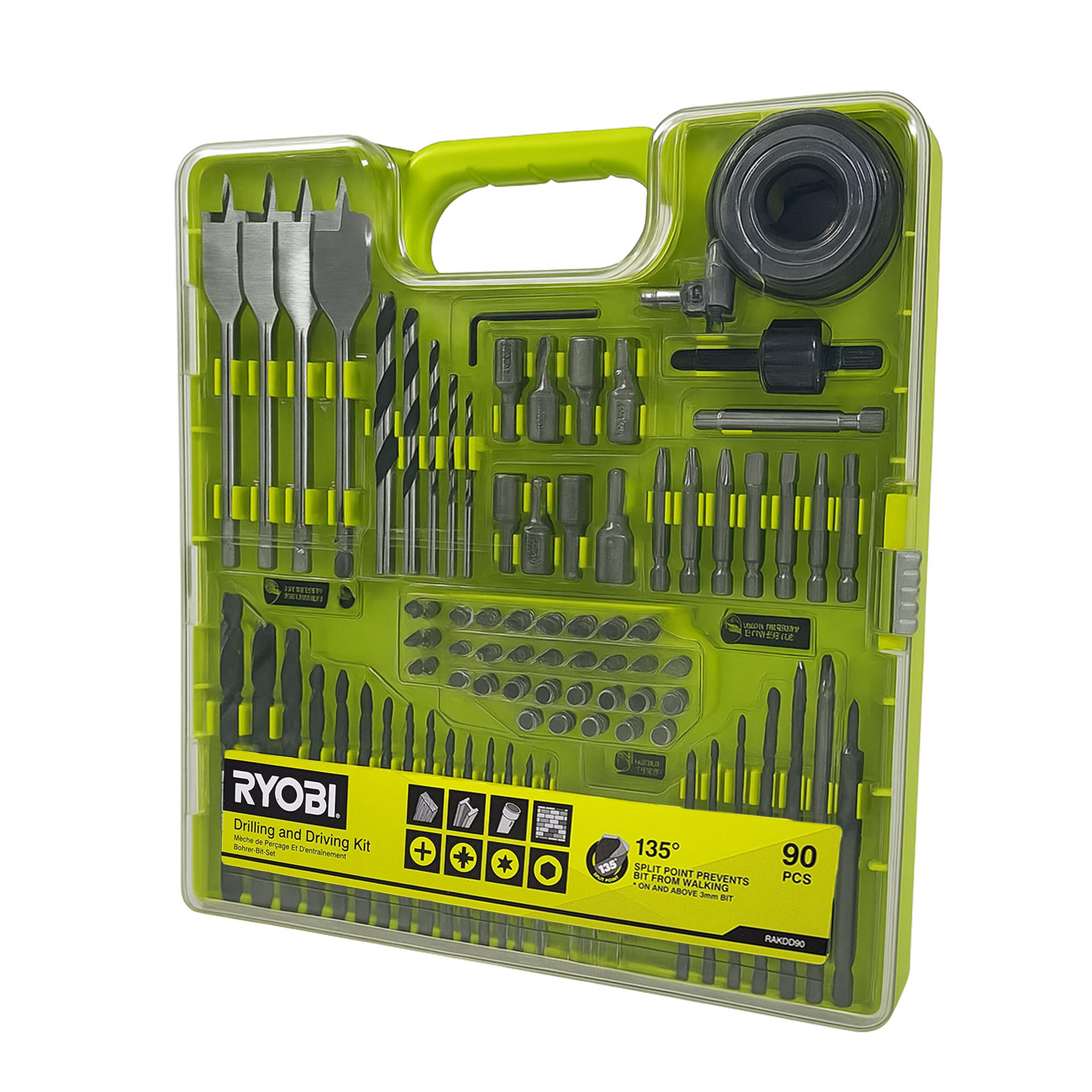 RYOBI Montagewerkzeug Ryobi RAKDD90 90-teiliges Bohr- und Schraubbit-Set, (1-tlg)