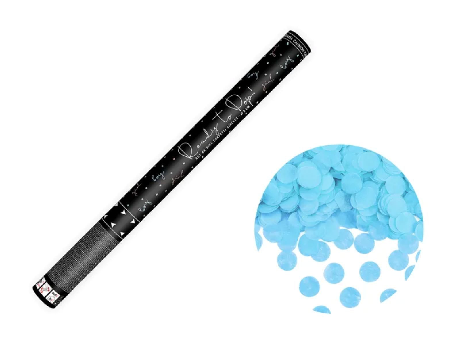 partydeco Konfetti Konfettishooter Ready to pop 60 cm, Blau