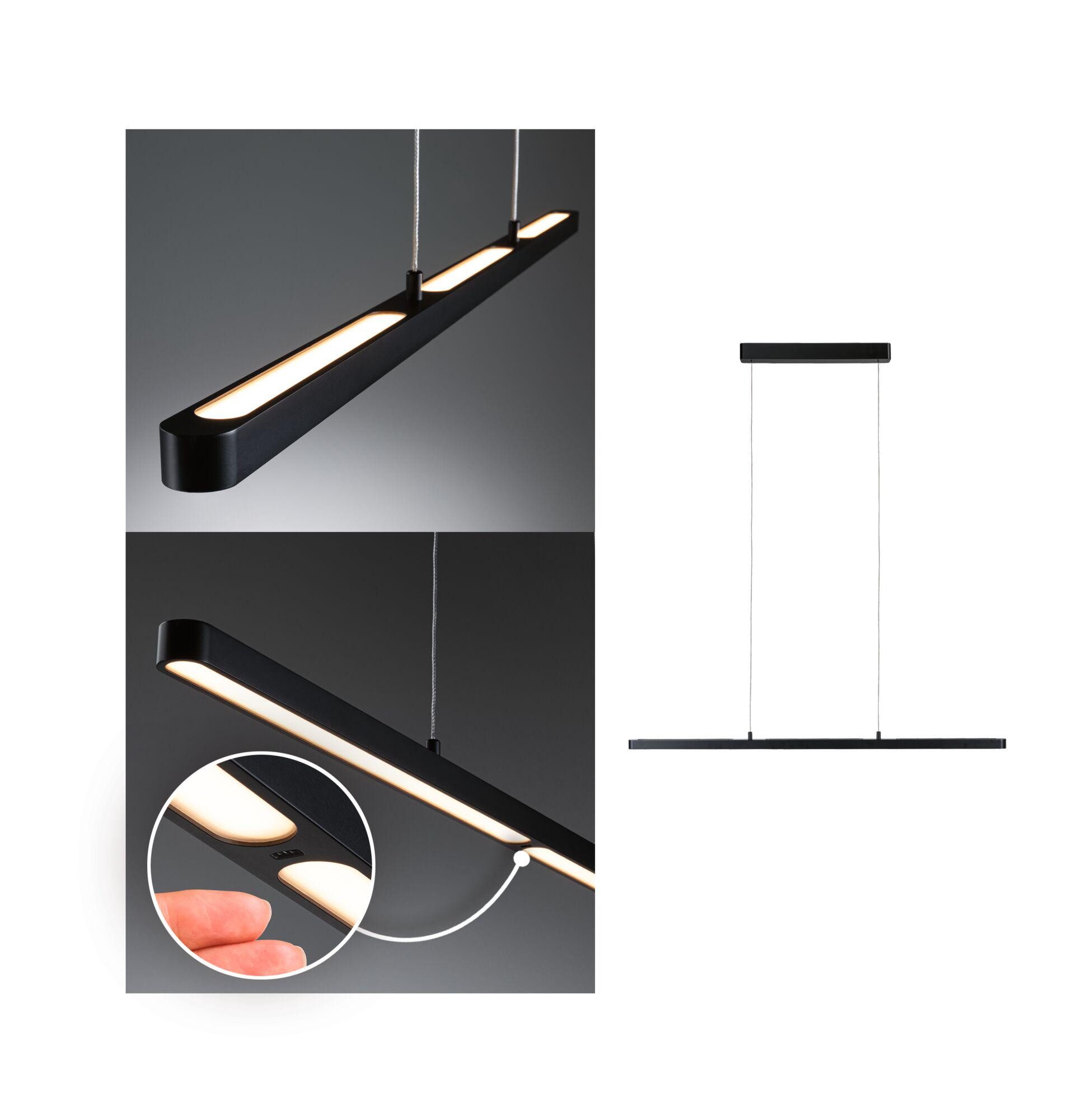 Paulmann LED Pendelleuchte LED Pendelleuchte Mailo Touchless Sensor 2700K 3x600lm 3x10,5W Schwarz
