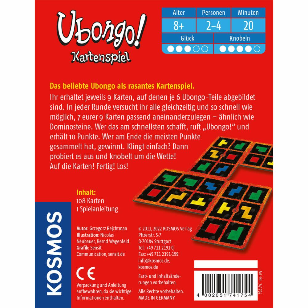 Kosmos Spiel Ubongo! Kartenspiel