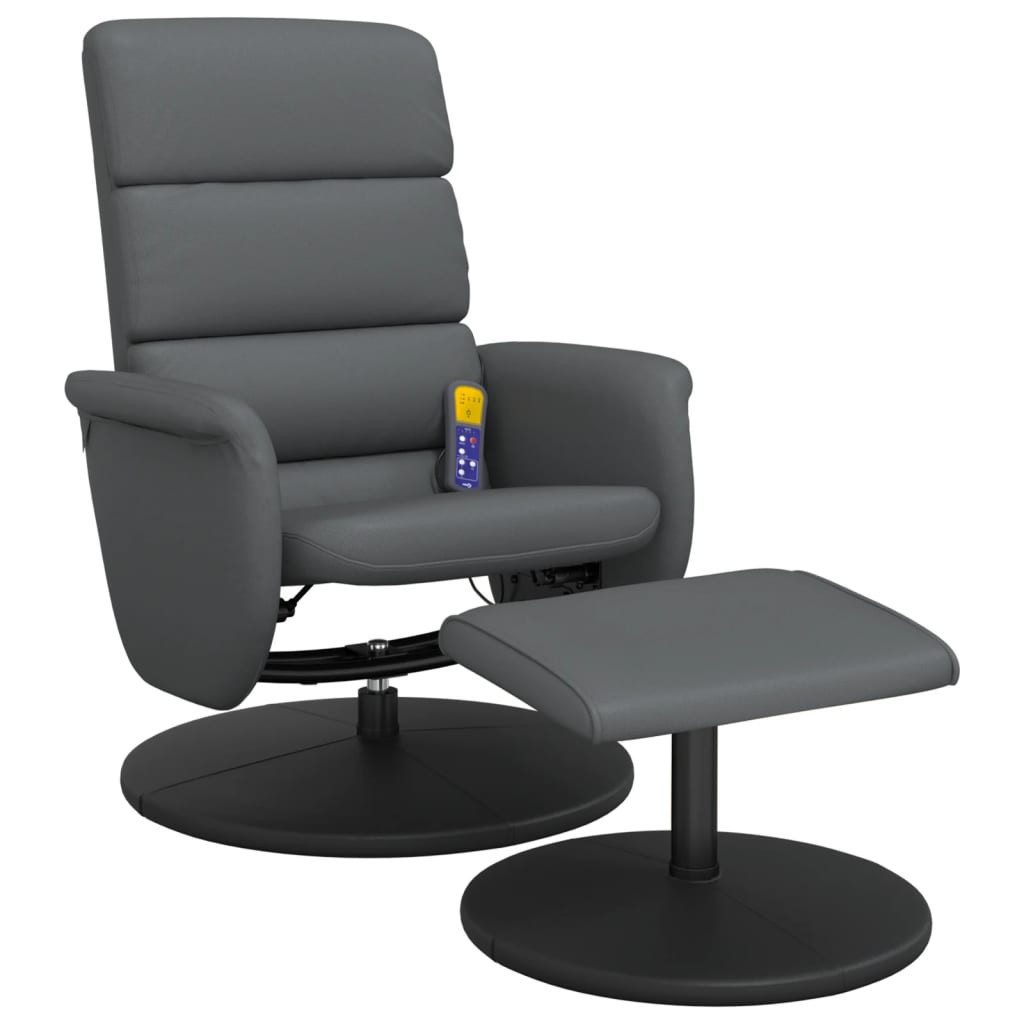 vidaXL Sessel Massagesessel mit Fußhocker Grau günstig online kaufen