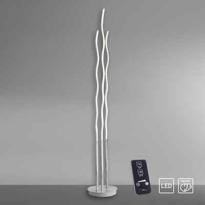 LeuchtenDirekt Stehlampe LED Stehlampe WAVE Fernbedienung, Dimmfunktion per FB, Fußschalter, 1xLED-Board/10,50W/3000K, Warmweiß, Fußschalter, dimmbar