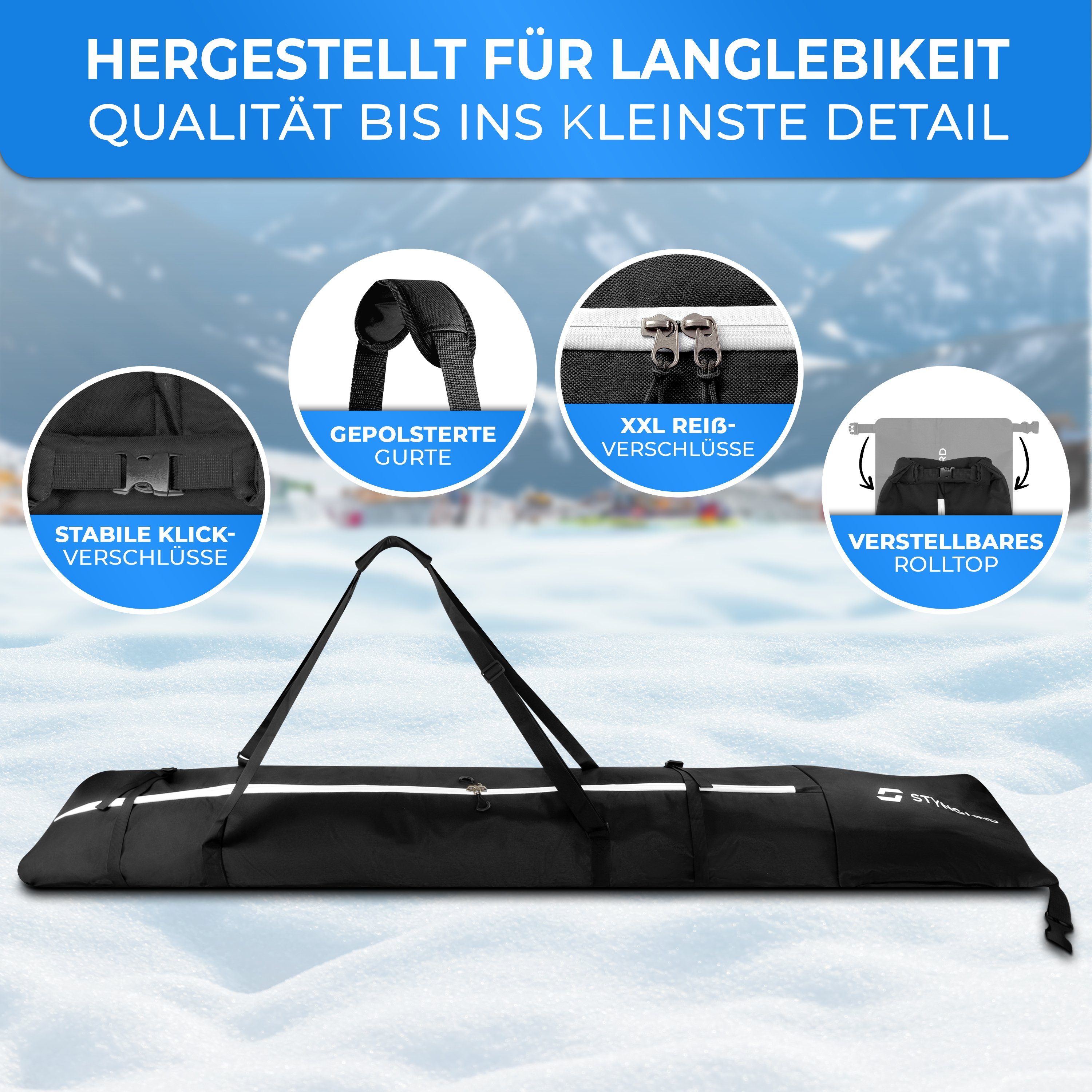 Styngard Sporttasche WHISTLER (Snowboardtasche mit Rolltop [140 cm bis 190 cm] Boardbag)