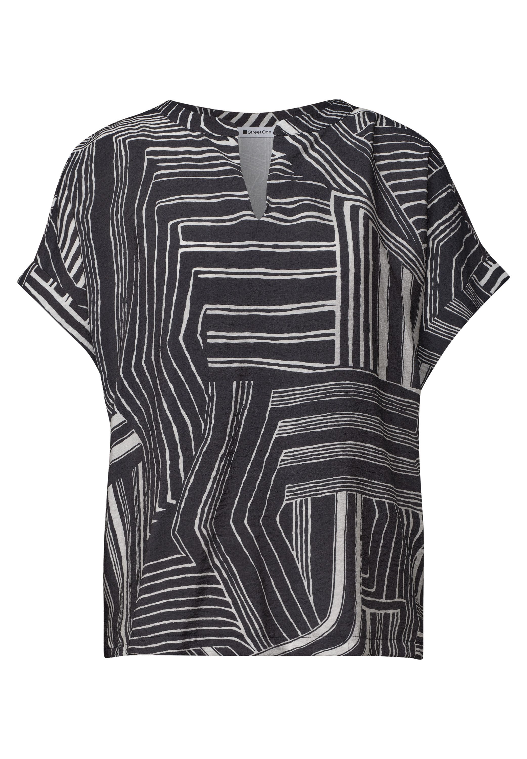 STREET ONE Kurzarmshirt Sommerbluse im Tunika-Look und mit grafischem Muster – Bild 5 von 5