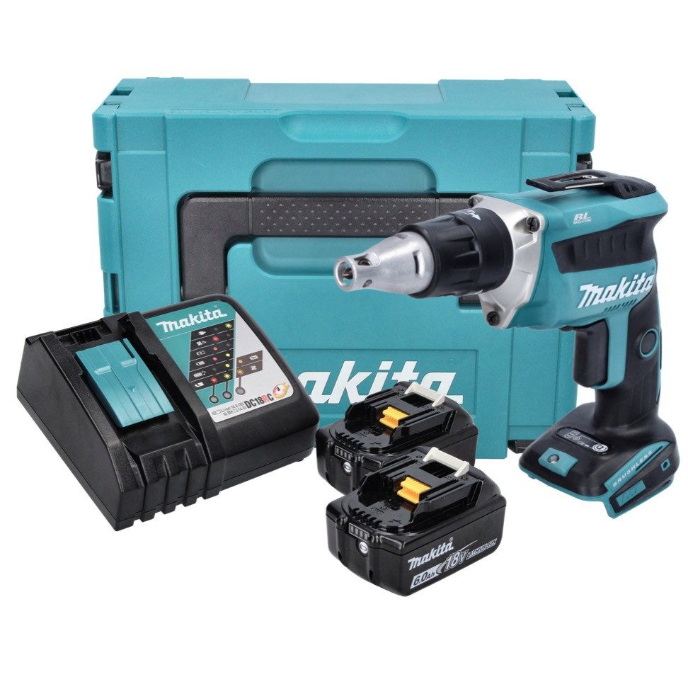 Makita Akku-Trockenbauschrauber DFS 452 RGJ Akku Schnellbauschrauber 18 V Brushless + 2x Akku 6,0 Ah