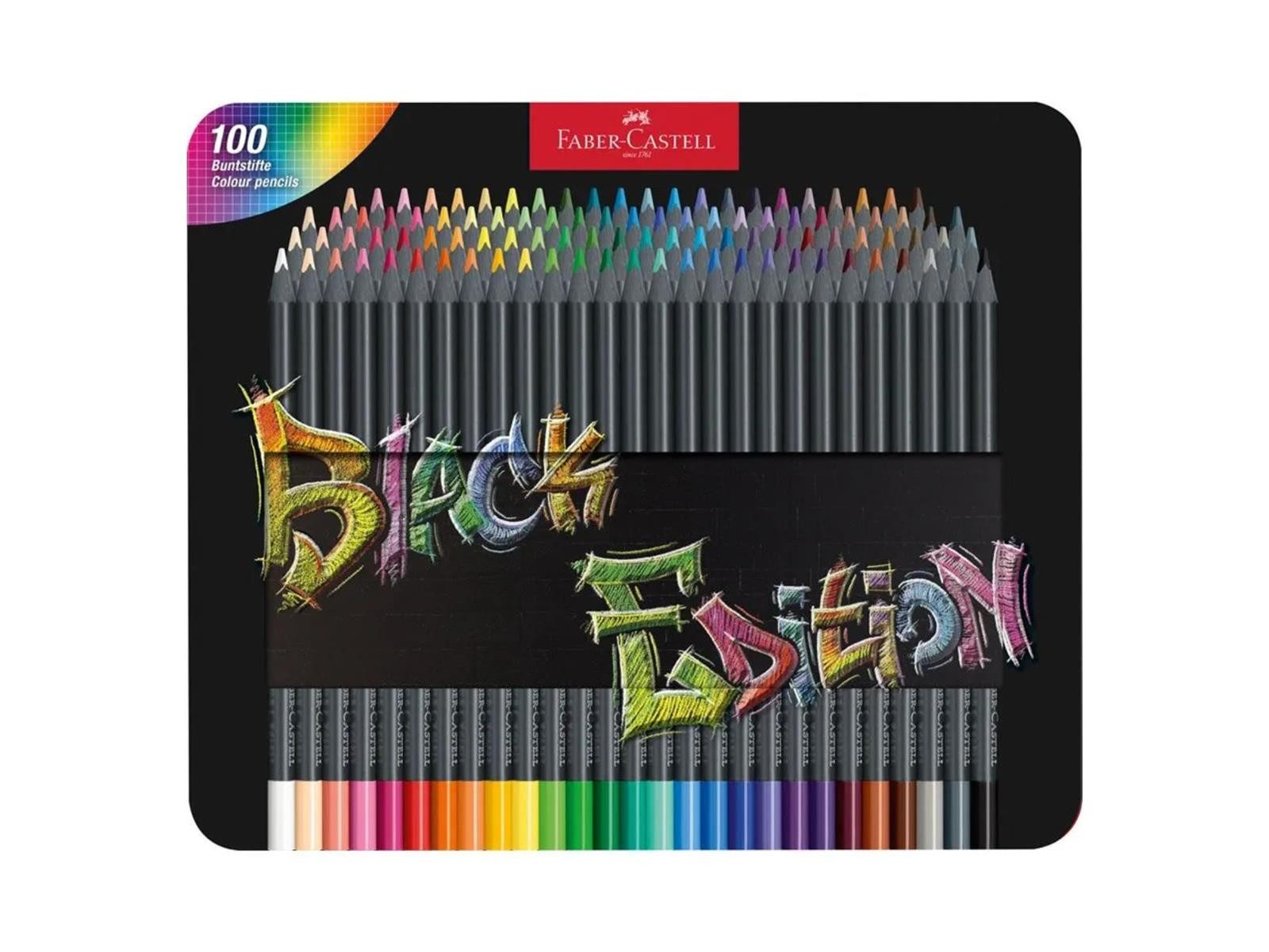 Faber-Castell Künstlerstift Faber-Castell Black Edition Buntstifte - 100er Metalletui