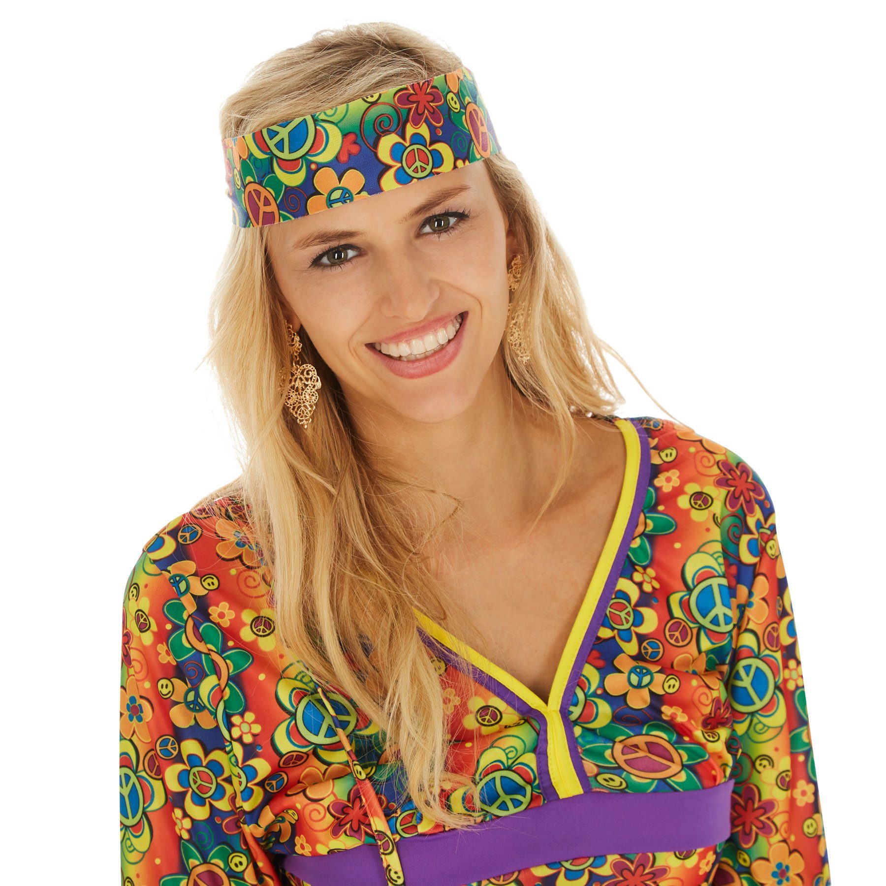 dressforfun Hippie-Kostüm Frauenkostüm Hippie, Oberteil und Hose aus Elastik-Jersey