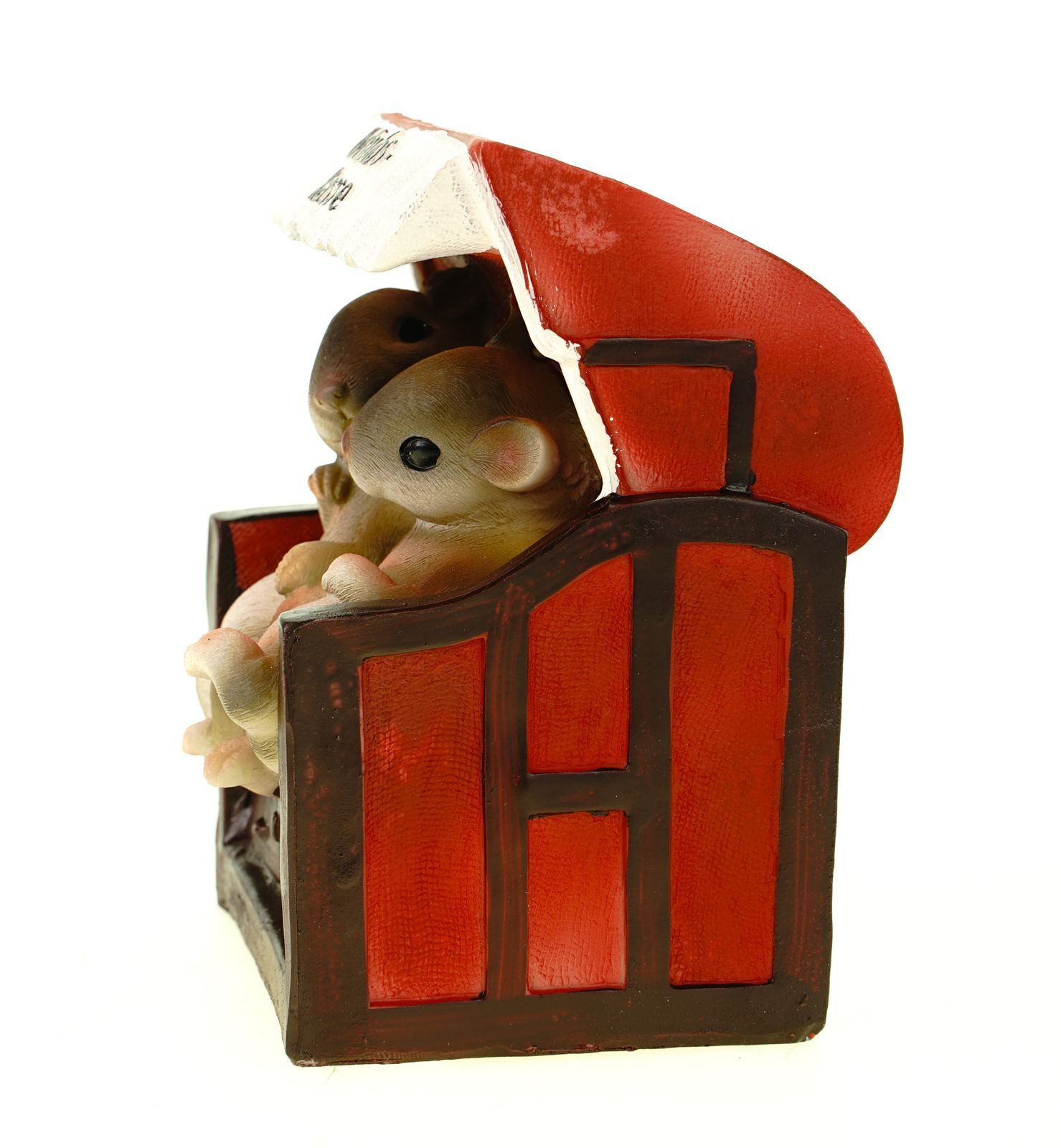 Kremers Schatzkiste Spardose Spardose Strandkorb mit Mäusen Sparschwein Urlaub Deko Figur Sparen