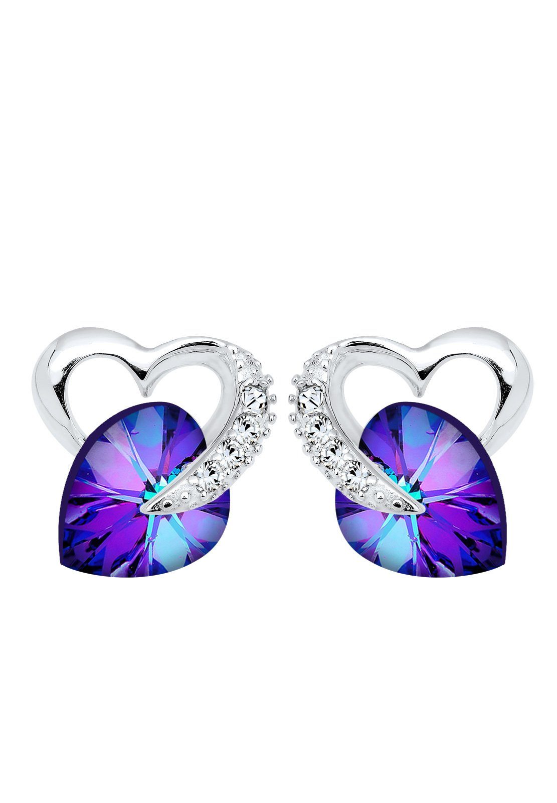Elli Paar Ohrstecker Herz Liebe 925 Silber, mit Kristallen von Swarovski®, günstig online kaufen
