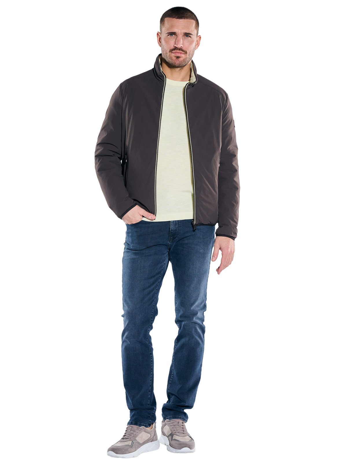 emilio adani Kurzjacke Herren Wende-Steppjacke, Schwarzbraun – Bild 4 von 5
