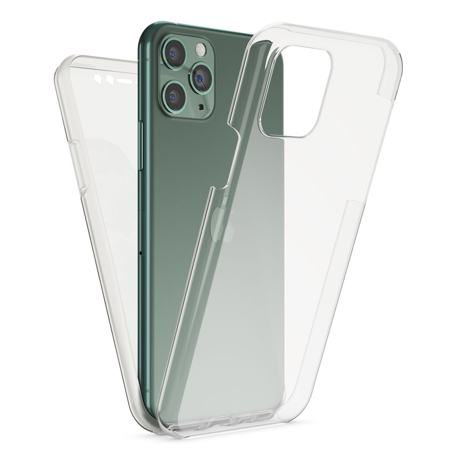 Nalia Smartphone-Hülle Apple iPhone 11 Pro 14,7 cm (5,8 Zoll), Klare 360 Grad Hülle / Rundumschutz / Transparent / Displayschutz Case