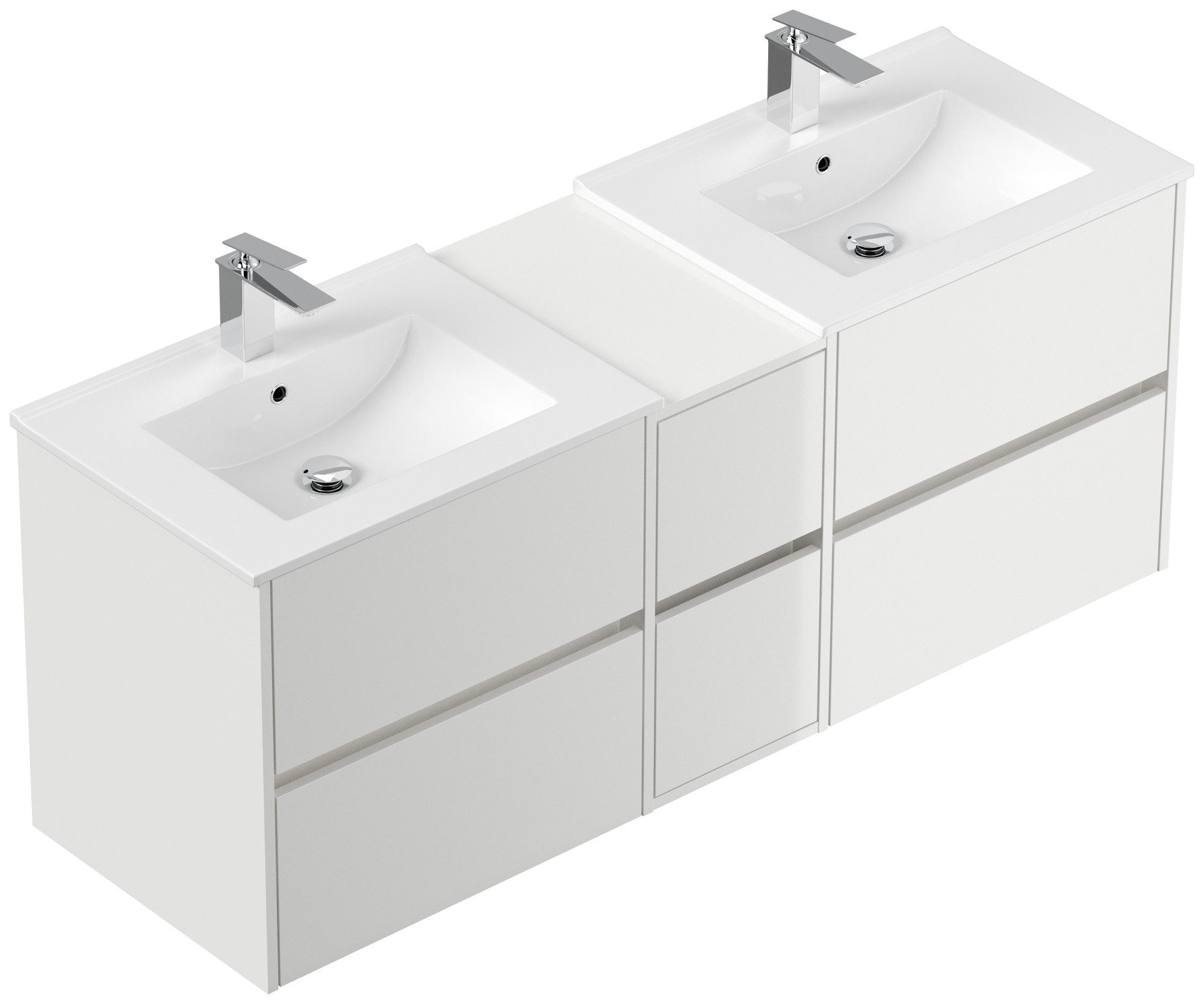 Magnolia Home Badmöbel-Set Badmöbelset Taifun 150cm weiß Hgl