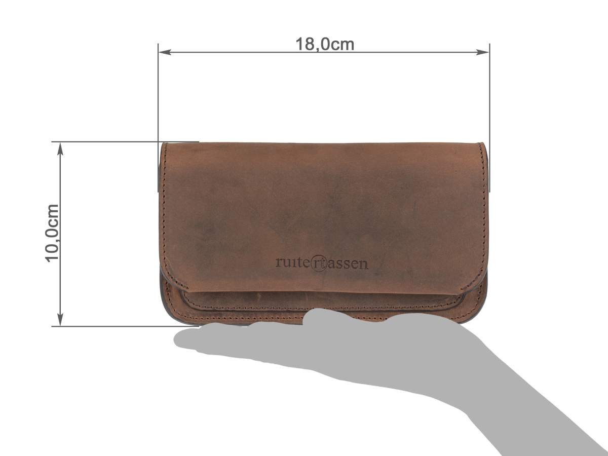 Ruitertassen Gürteltasche Classic, Hüfttasche, Ledertasche 18x10cm, dickes rustikales Leder