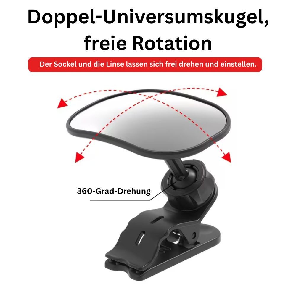 Montegoni Autospiegel Auto Innen Rückspiegel Weitwinkel – Baby & Kind Sicherheits Spiegel (Innenraum Zubehör Set, 1× Auto Rückspiegel), Weitwinkel Spiegel, 360° drehbar, bruchsicheres Acryl