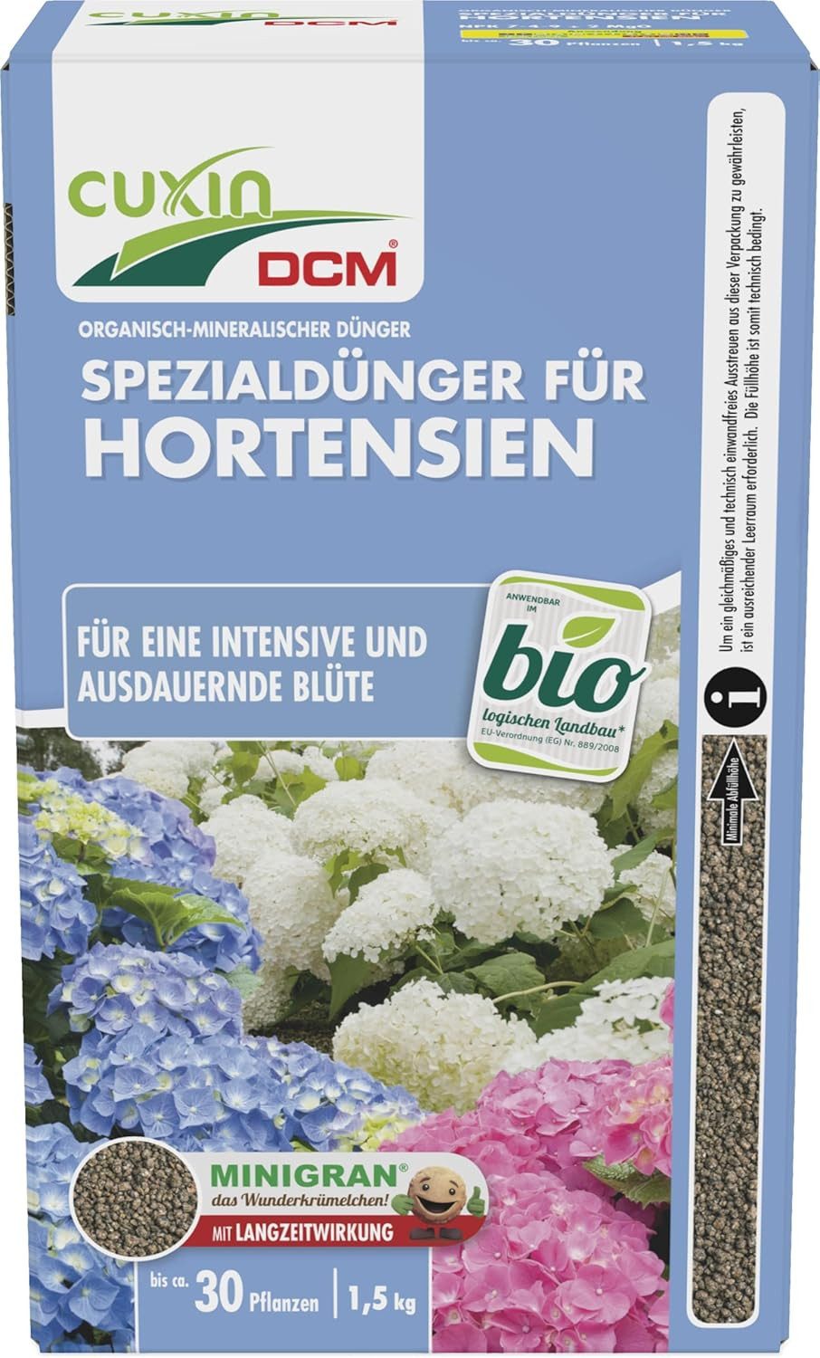 Spezialdünger Cuxin DCM Spezialdünger Hortensien 1,5 kg Blümendünger