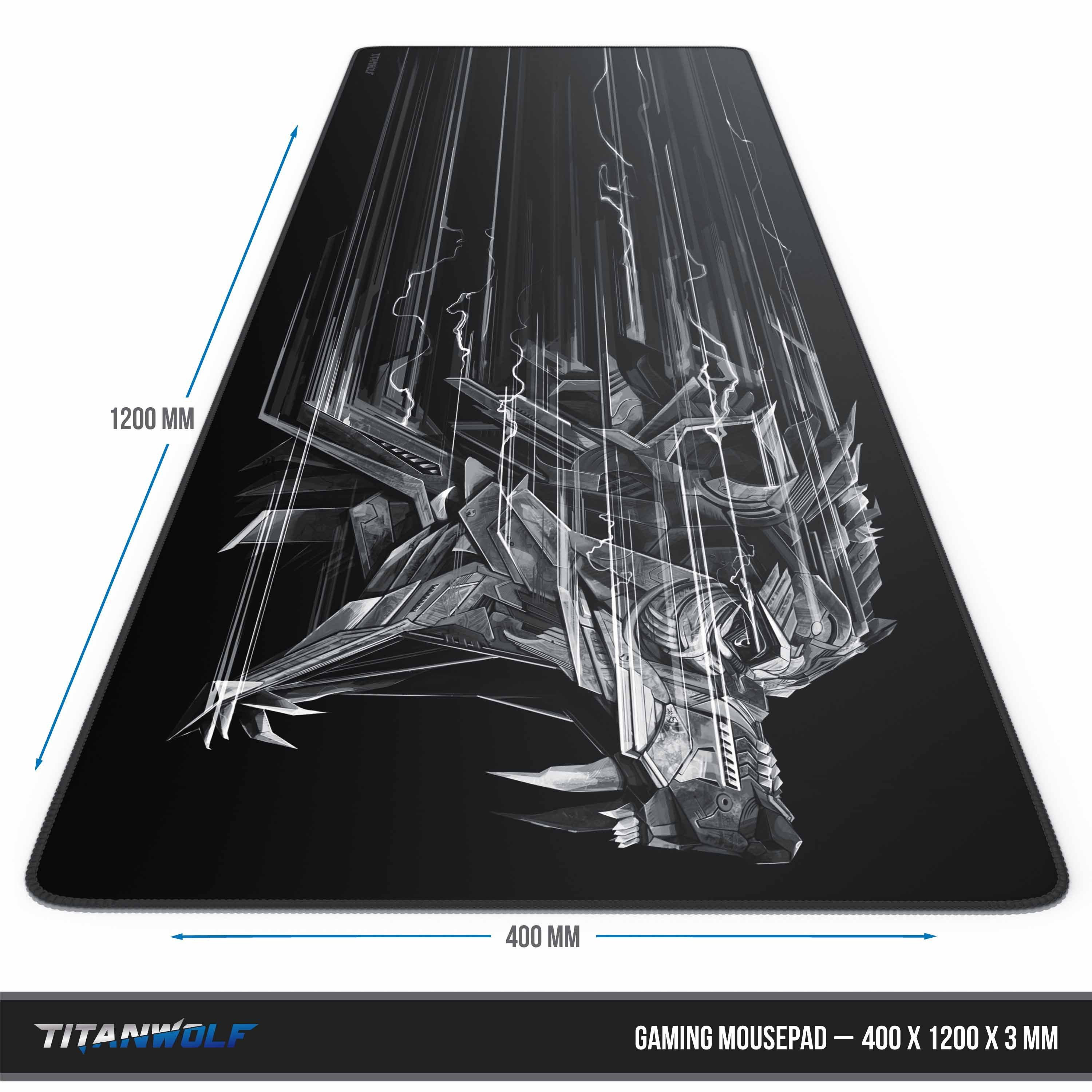 Titanwolf Gaming Mauspad XXXL Speed Mousepad 1200 x 400 x 3 mm, große Tischunterlage, rutschfest, abwaschbar, Geschwindigkeit & Präzision, Epsilon