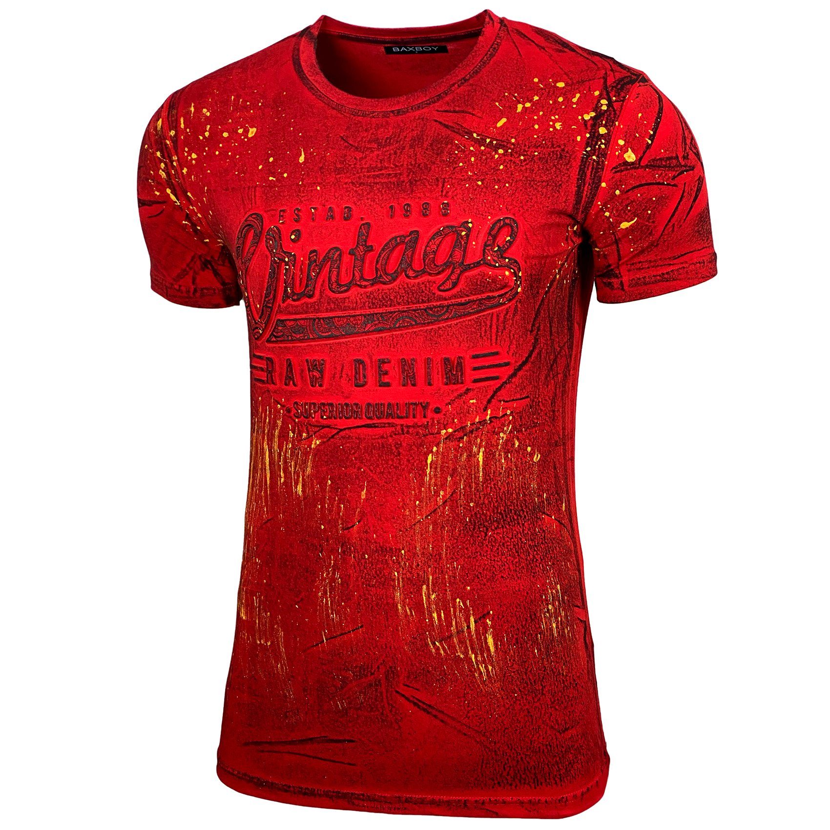 Baxboy T-Shirt Baxboy T-Shirt »VINTAGE« mit trendigem Markenprint 10184