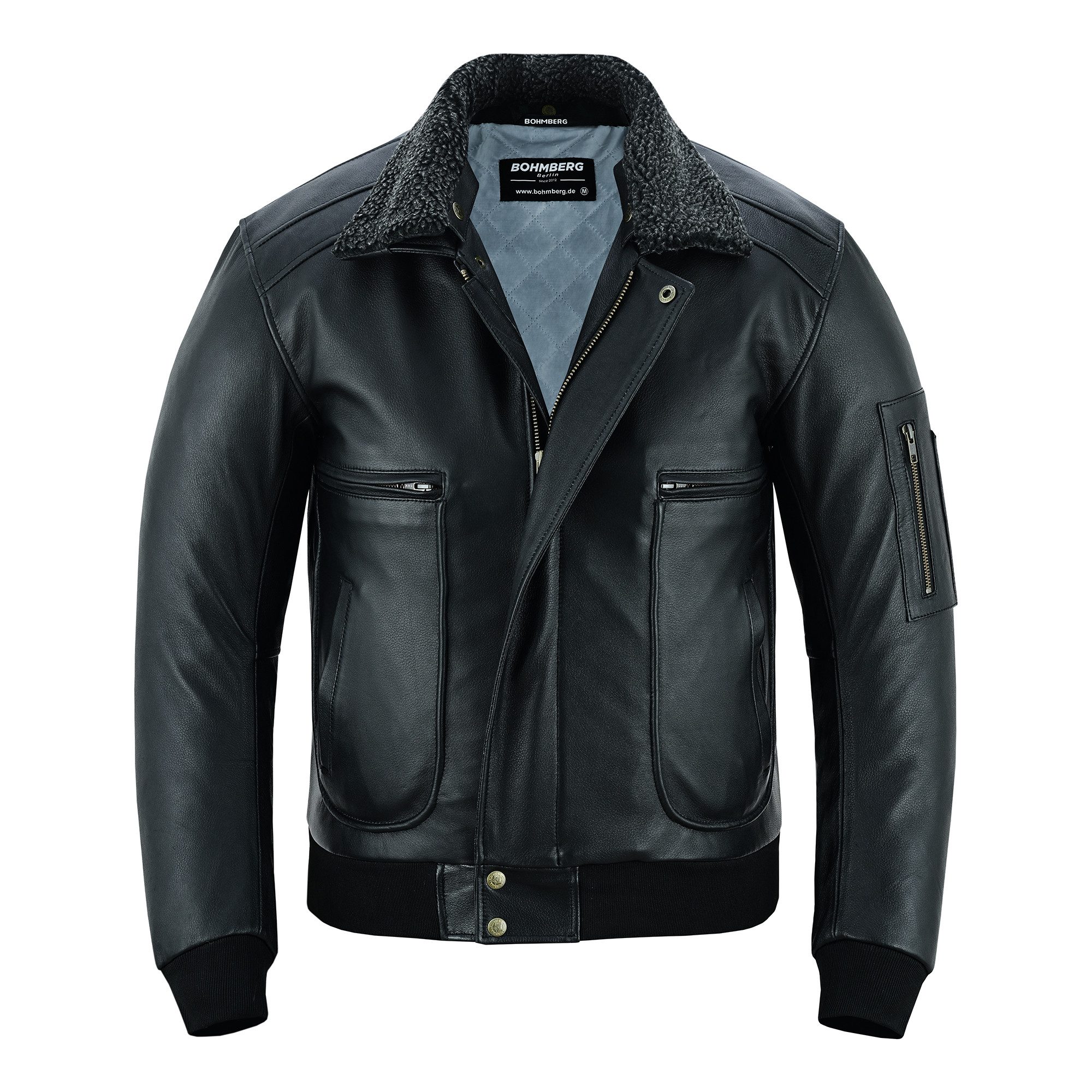 Lederjacke Herren Pilotenjacke echtes Büffelleder Fliegerjacke HerbstWinterjacke