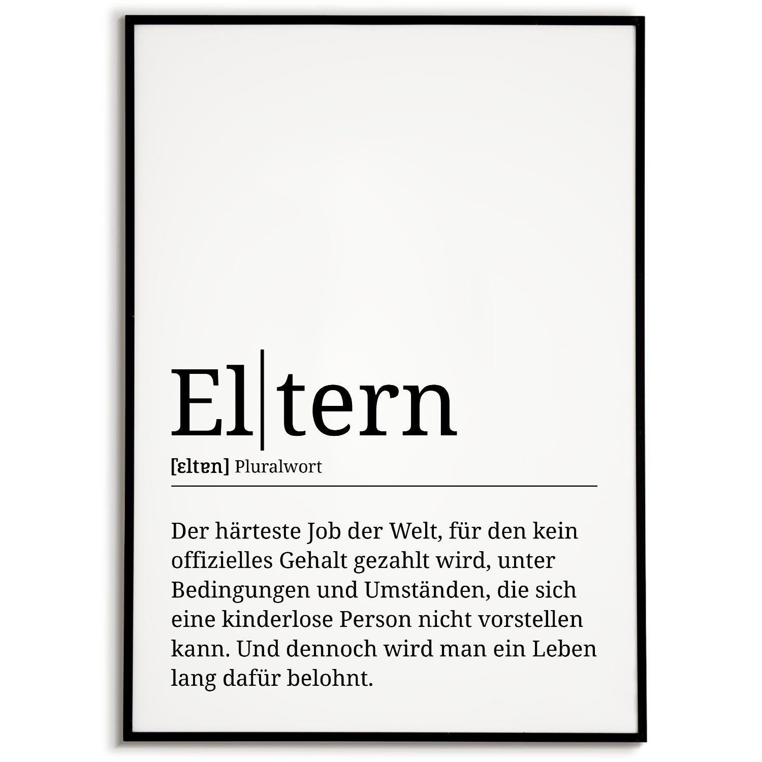 Tigerlino Poster Eltern Definition Wandbild Mama Papa Geschenk Muttertag Vatertag