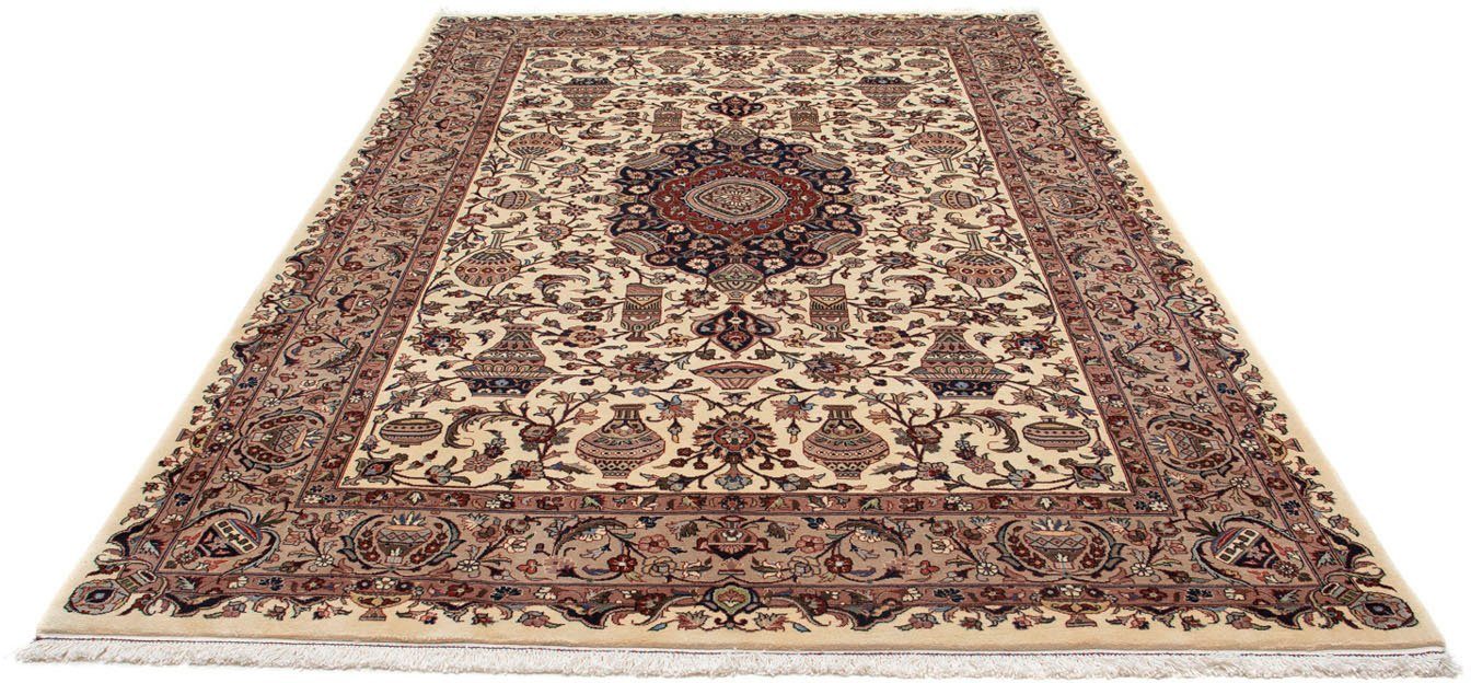 Wollteppich Kaschmar Medaillon Beige 297 x 197 cm, morgenland, rechteckig, Höhe: 10 mm, Unikat mit Zertifikat