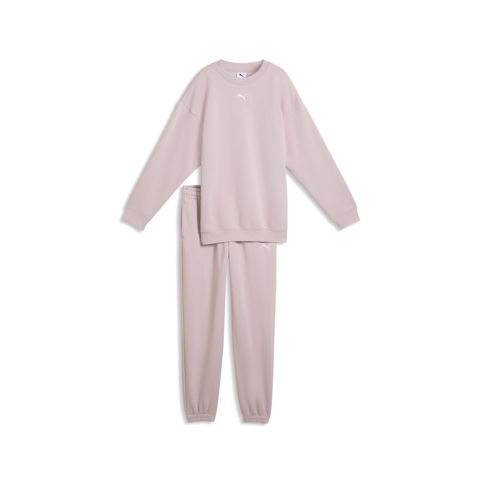 PUMA Trainingsanzug LOUNGEWEAR OVERSIZED SWEAT SUIT FL G (2-tlg), mit elastischem Bund, mit gerippten Bündchen, mit Seitentaschen