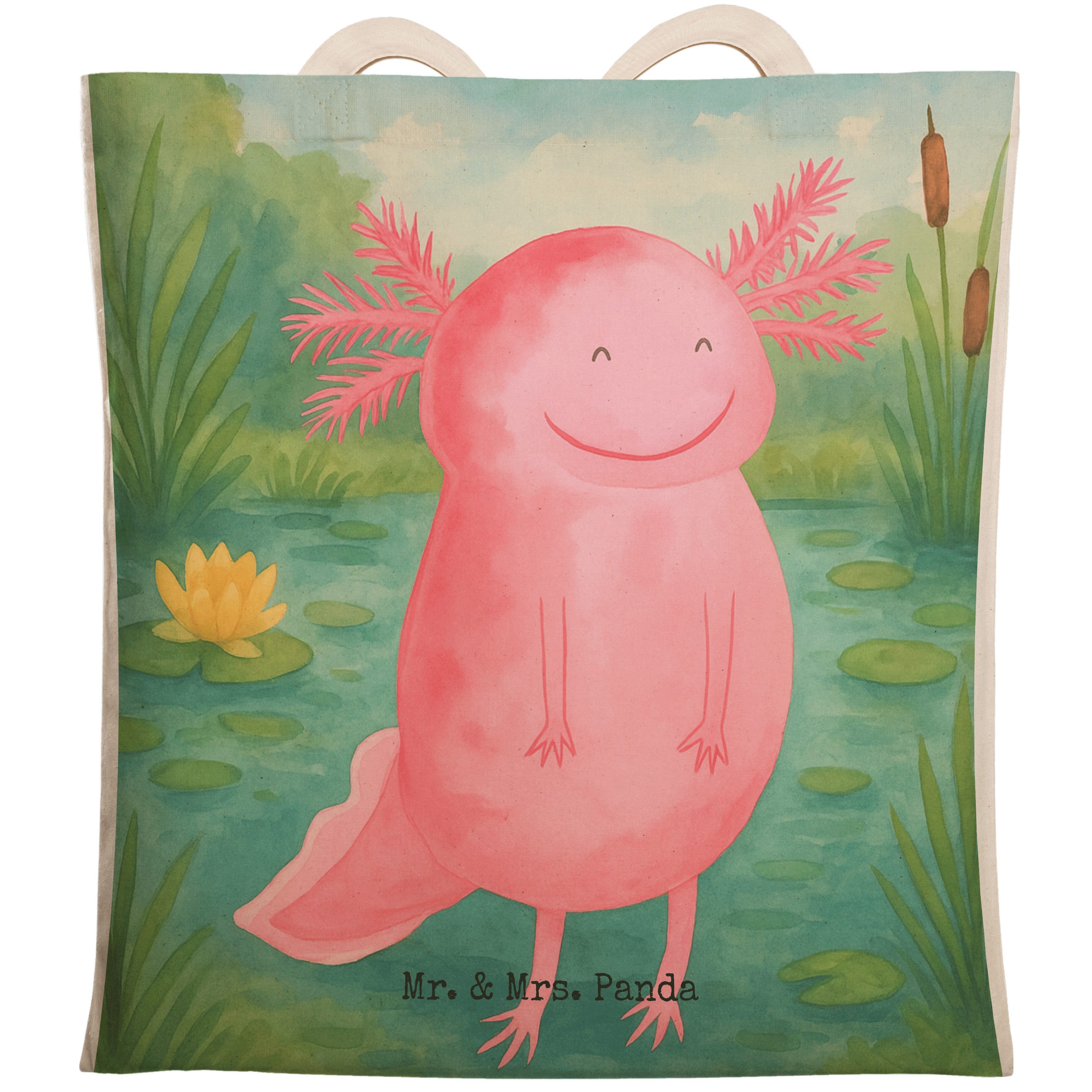 Tragetasche Axolotl Glücklich Design