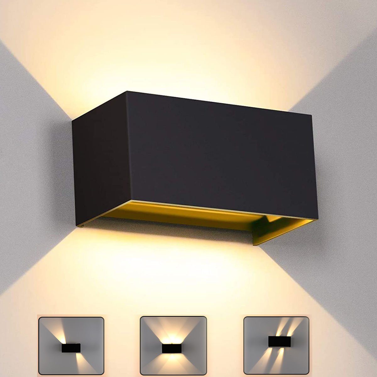 LETGOSPT Wandleuchte 12W Quader LED Wandlampe günstig online kaufen