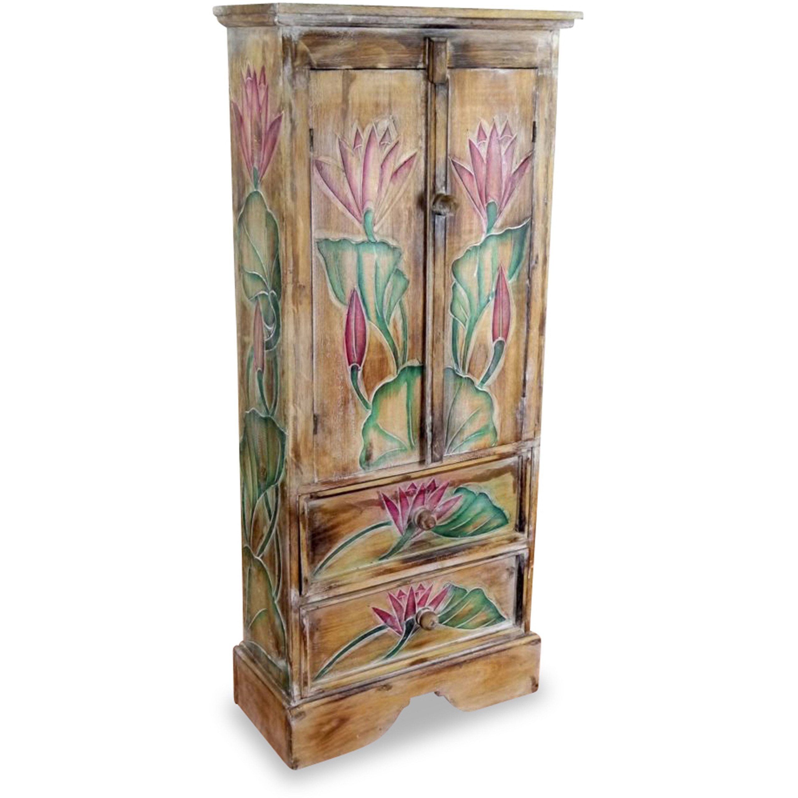 livasia Midischrank aus Bali - 45x20x98cm - Massivholz, handgefertigt günstig online kaufen