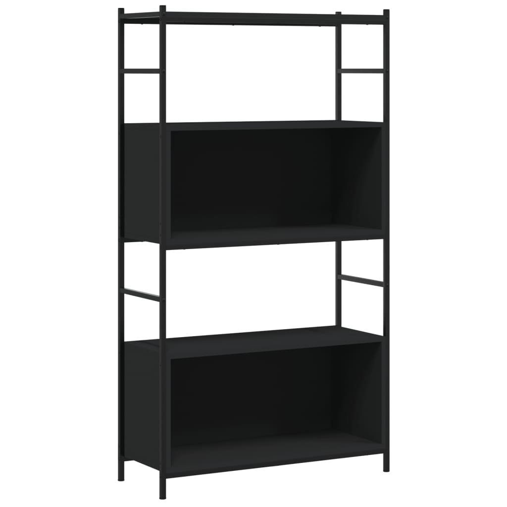 Schwarz Eisen 80x30x145,5 und Holzwerkstoff cm furnicato Bücherregal