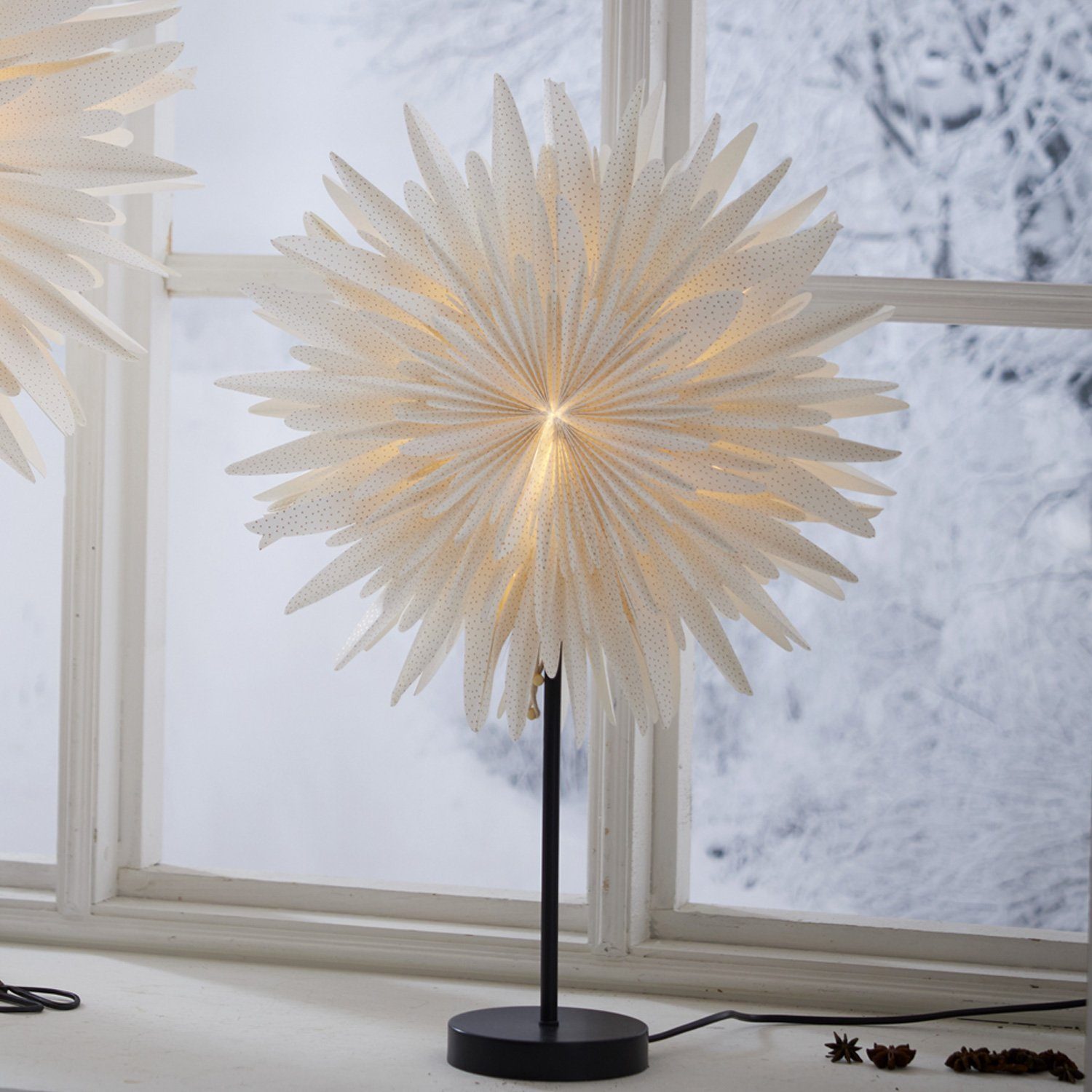 MARELIDA LED Stern Papierstern Weihnachtsstern Leuchtstern inkl. E14 Kabel günstig online kaufen