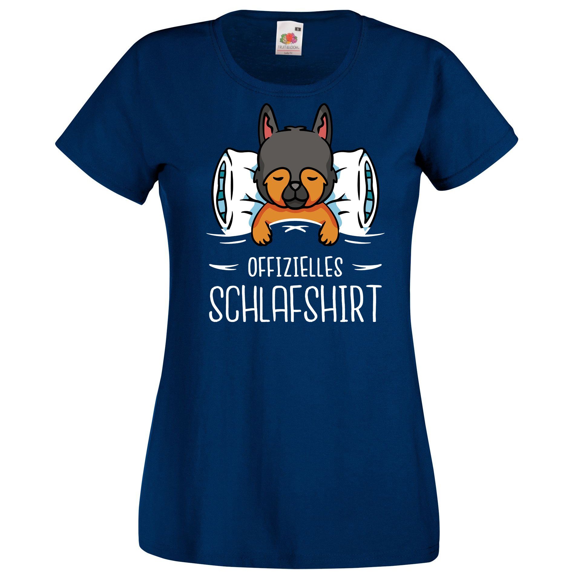 Youth Designz T-Shirt Offizielles Schlafshirt Hundewelpen Damen Shirt mit modischem Print Navy