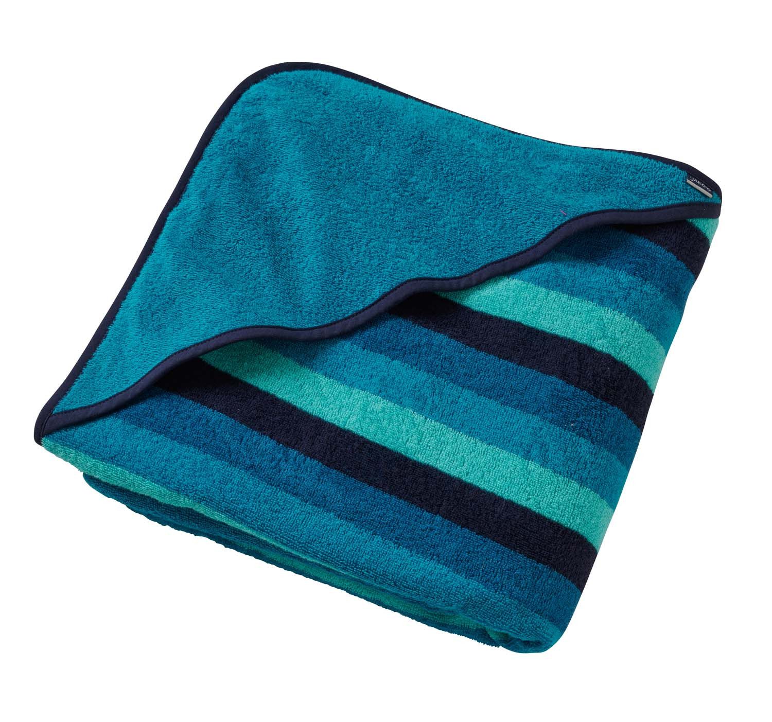JAKO-O Handtücher JAKO-O Kapuzenhandtuch Kinder 140 x140cm, türkis gestreif günstig online kaufen
