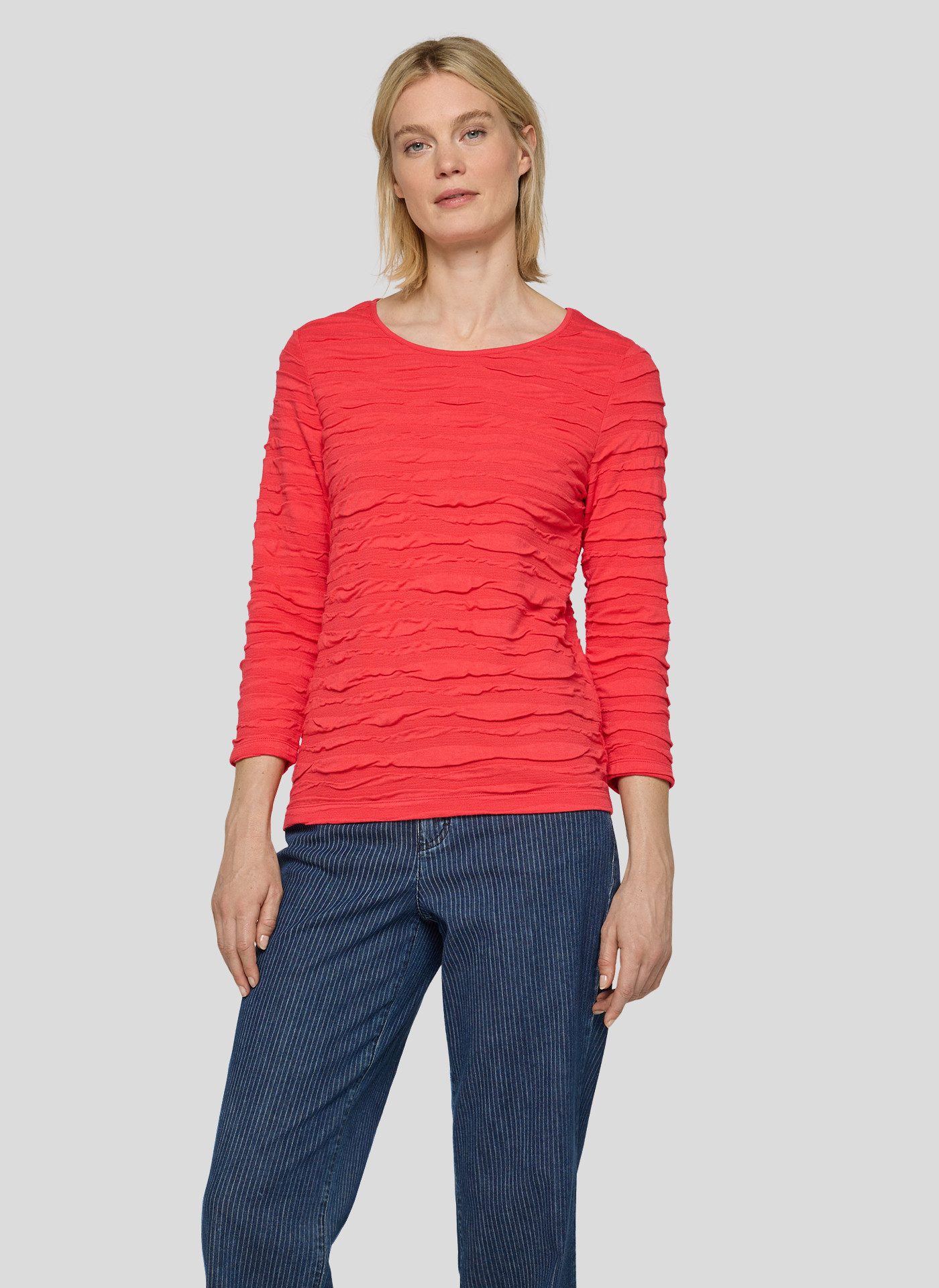 Rabe 3/4-Arm-Shirt mit Struktur Muster