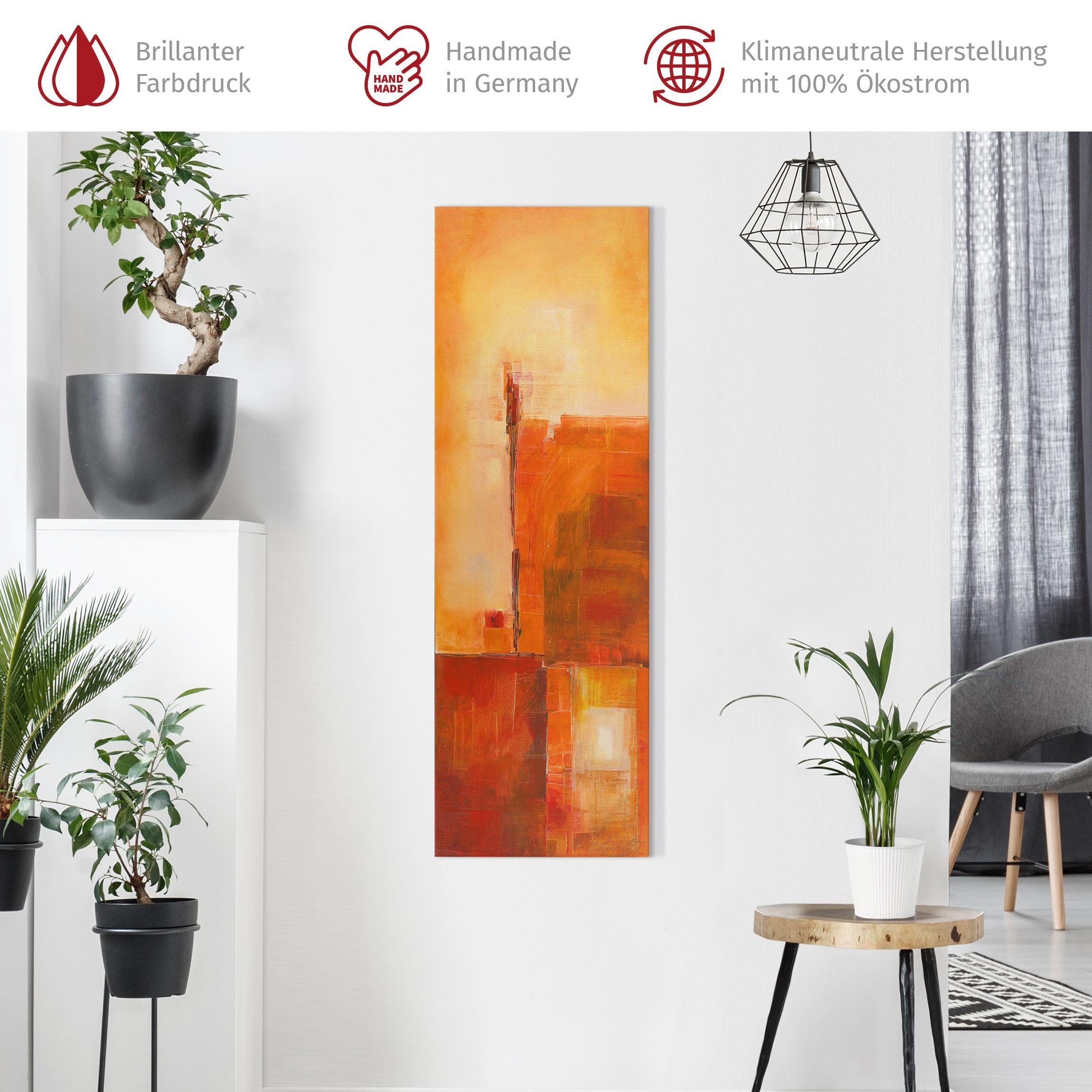 Bilderdepot24 Leinwandbild Kunstdruck Modern Abstrakt Orange Braun orange Bild auf Leinwand XXL, Wohnzimmer Schlafzimmer Küche Flur Wandbild Kunstkopie Wanddeko Druck