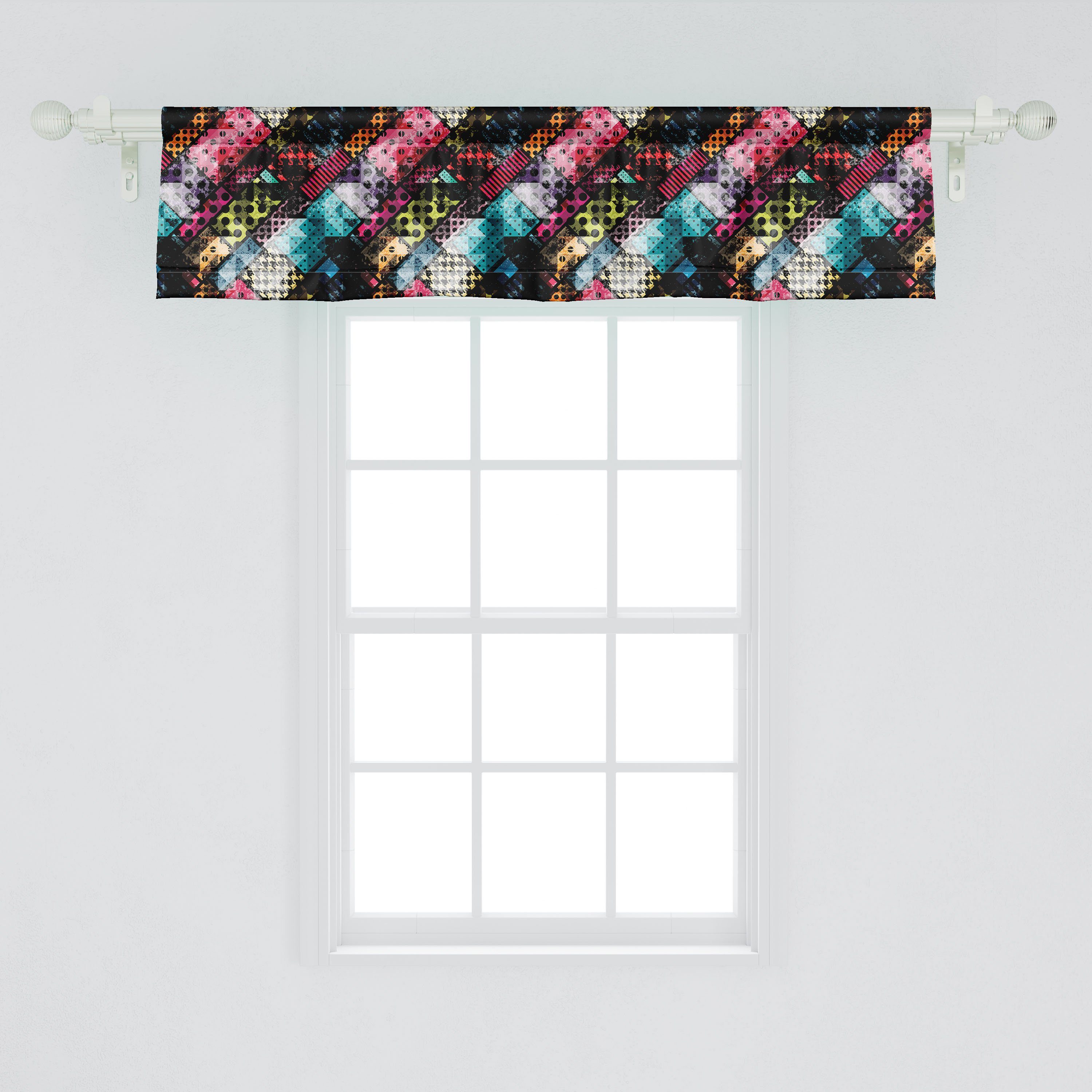 Scheibengardine Vorhang Volant für vibrant Dekor Küche mit Stangentasche, Traditional Microfaser, Abakuhaus, Schlafzimmer Abstrakt