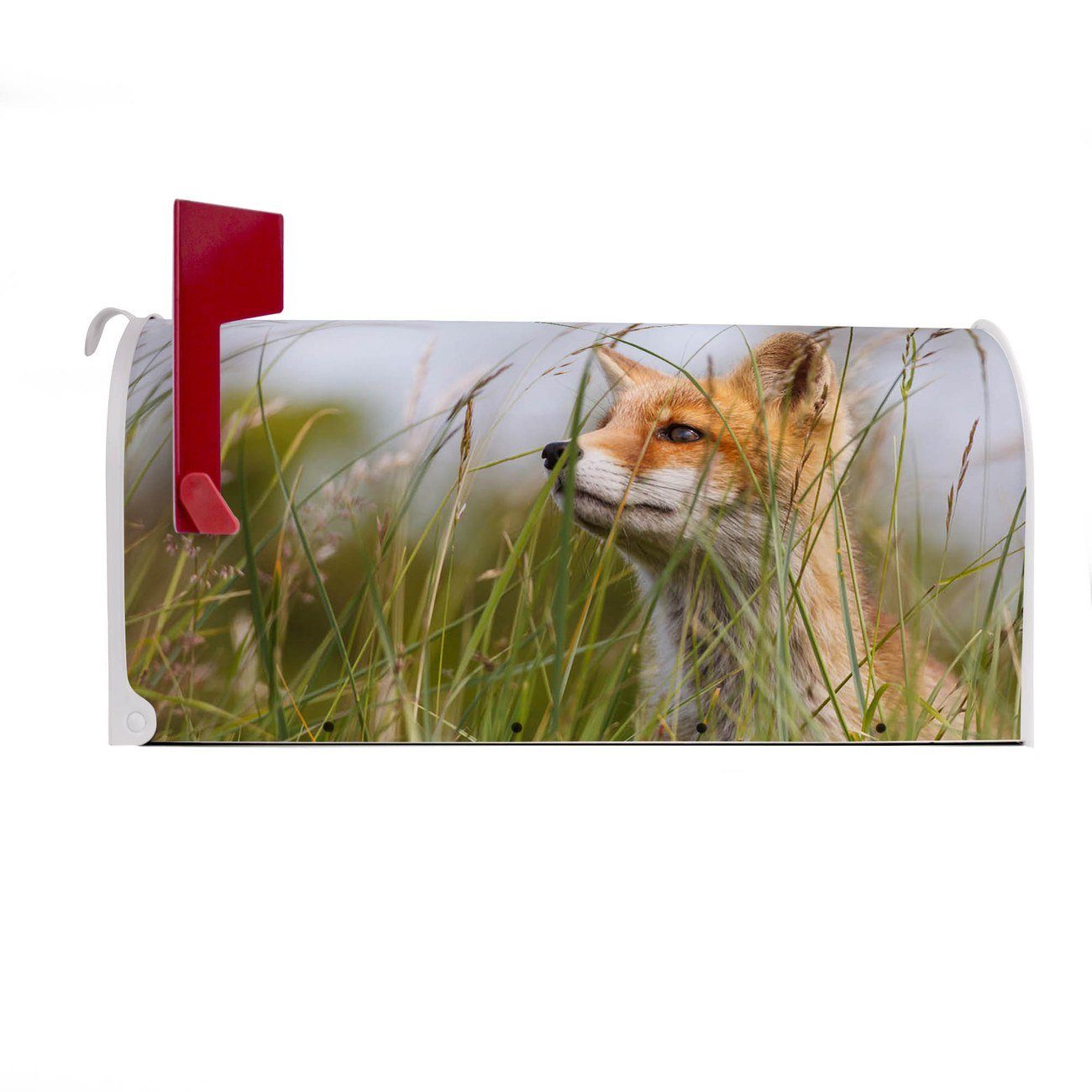(Amerikanischer x Briefkasten, aus 51 17 banjado x cm 22 Mailbox USA), Briefkasten Mississippi original Amerikanischer weiß Fuchs