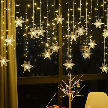 DOPWii LED-Lichterkette LED-Lichterkette,Lichtervorhang für Fenster Weihnachte mit 96 LED,4m